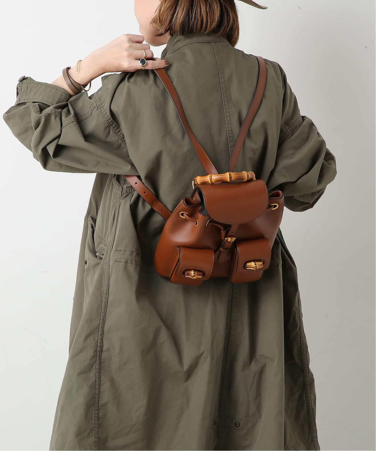 VINTAGE GUCCI/グッチ】Bamboo backpack（バックパック／リュック