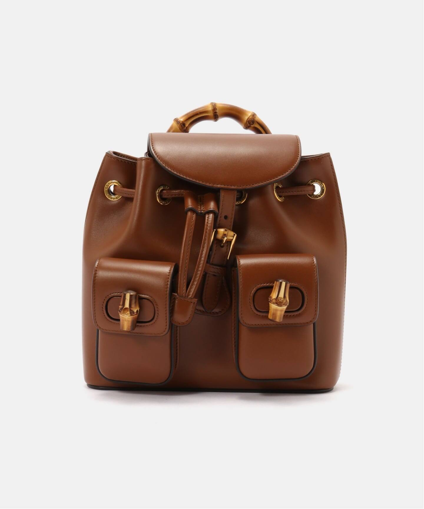 VINTAGE GUCCI/グッチ】Bamboo backpack（バックパック／リュック 