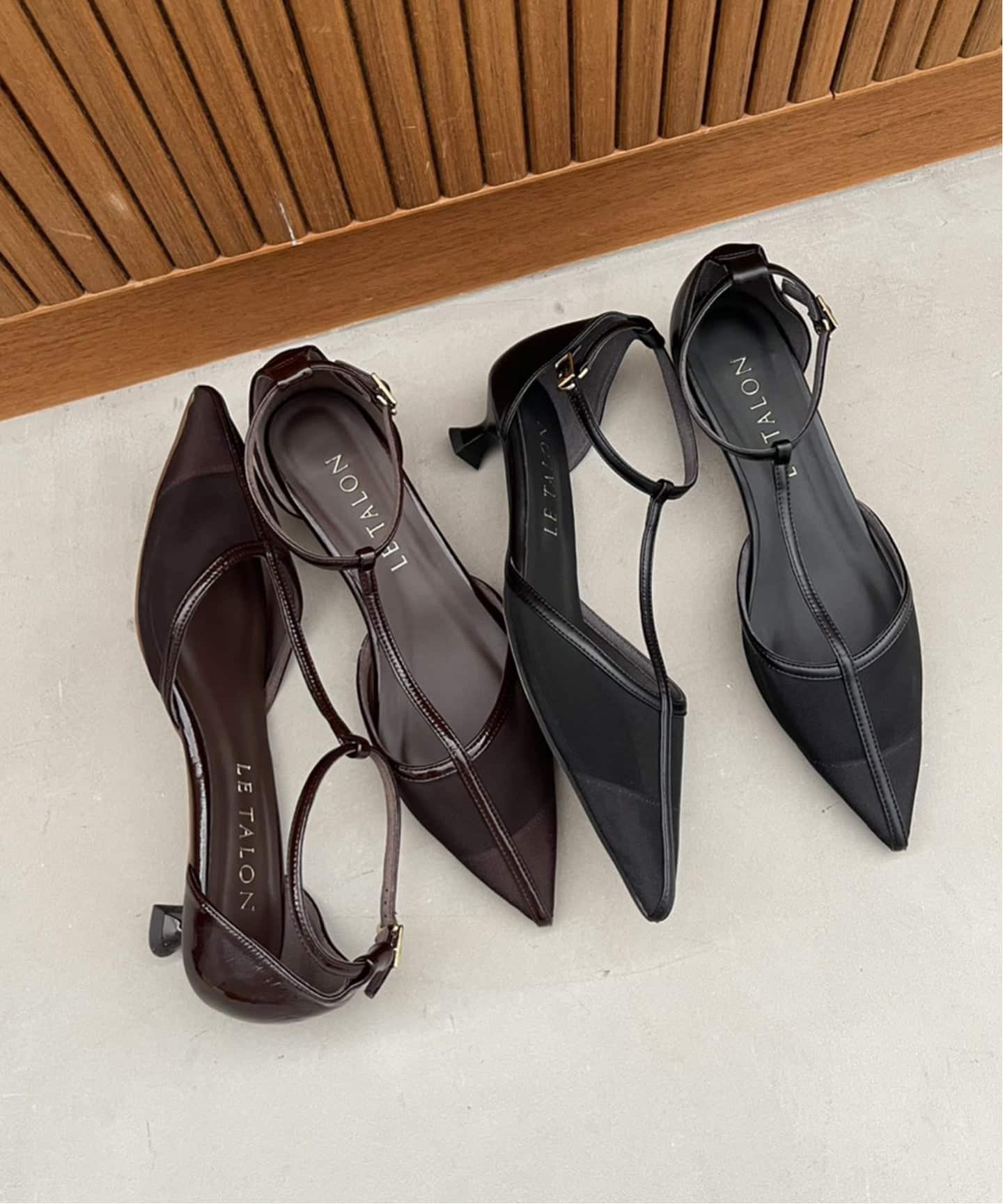 追加予約》3.5cmTストラップシアーパンプス（パンプス）｜LE TALON（ル