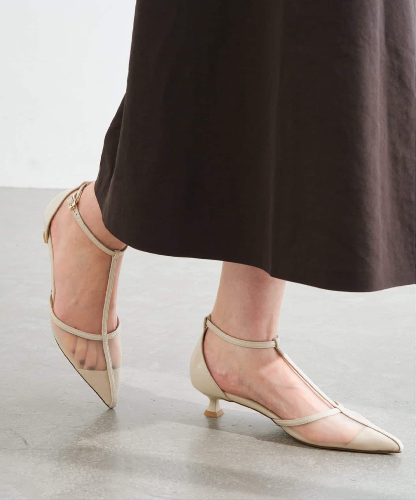 追加予約》3.5cmTストラップシアーパンプス（パンプス）｜LE TALON（ル