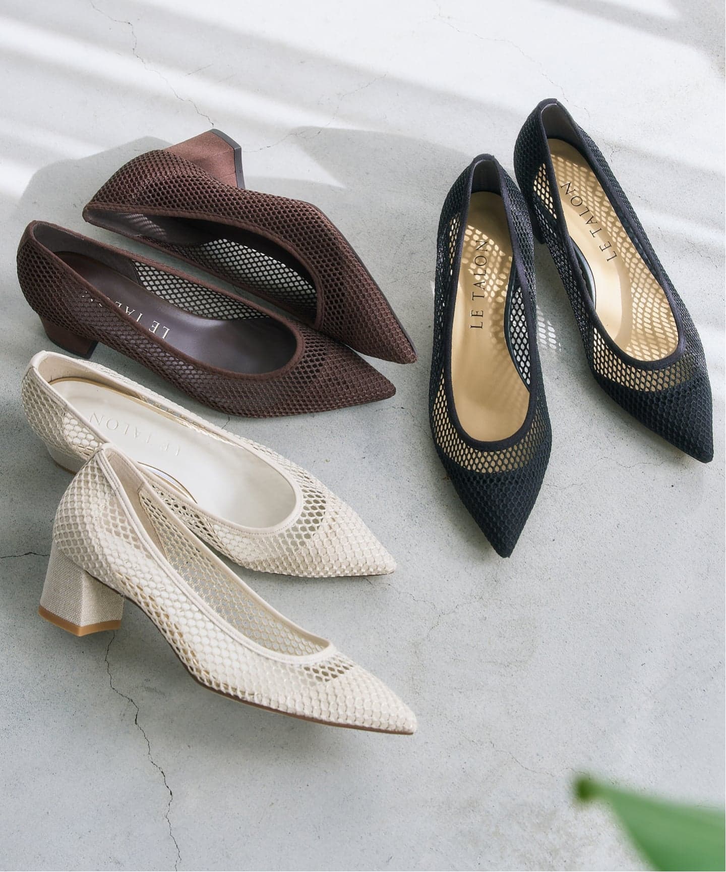 追加》4.5cmポインテッドネットパンプス（パンプス）｜LE TALON（ル