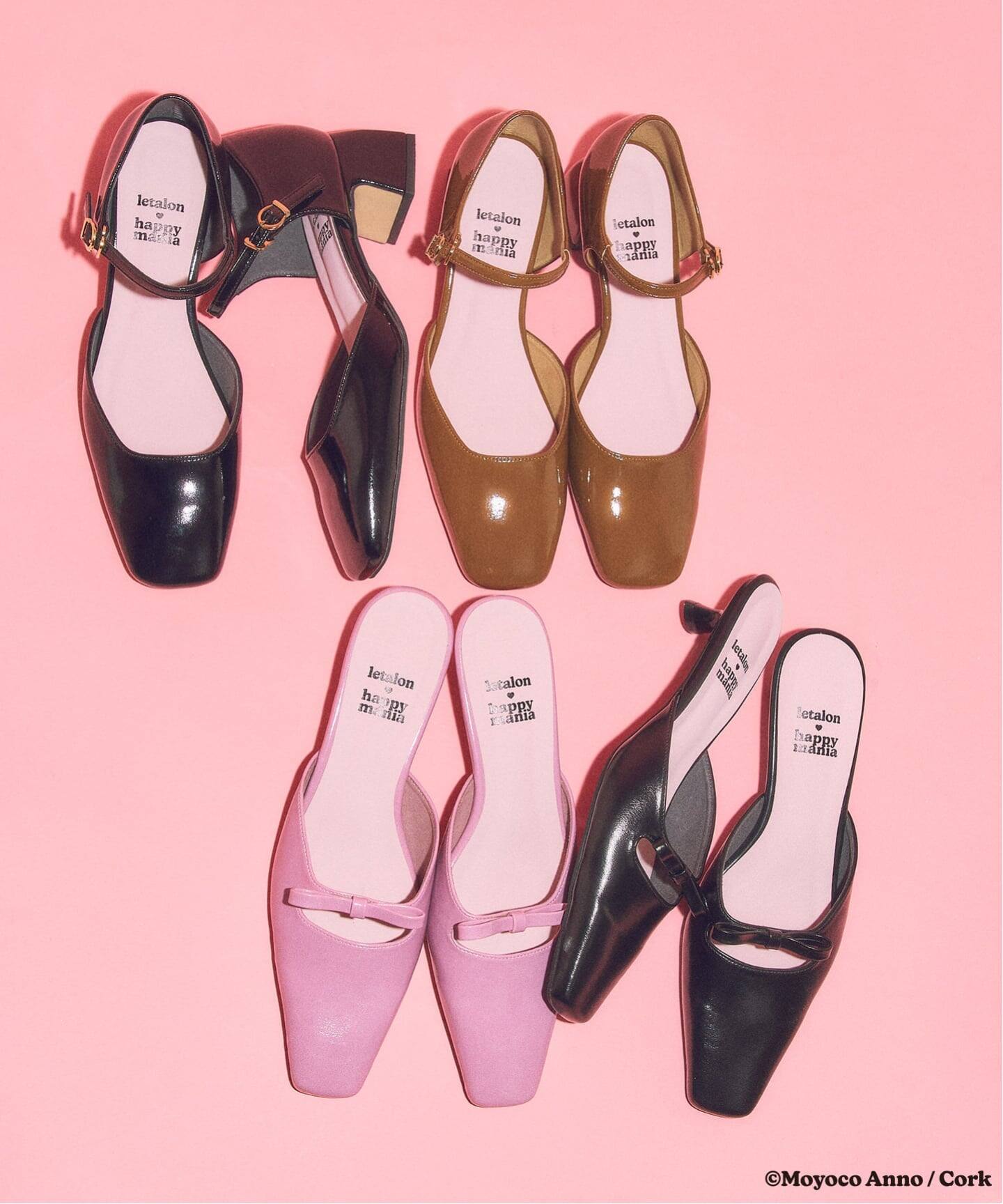 LE TALON×HAPPY MANIA4.5cmスクエアセパレートパンプス（パンプス