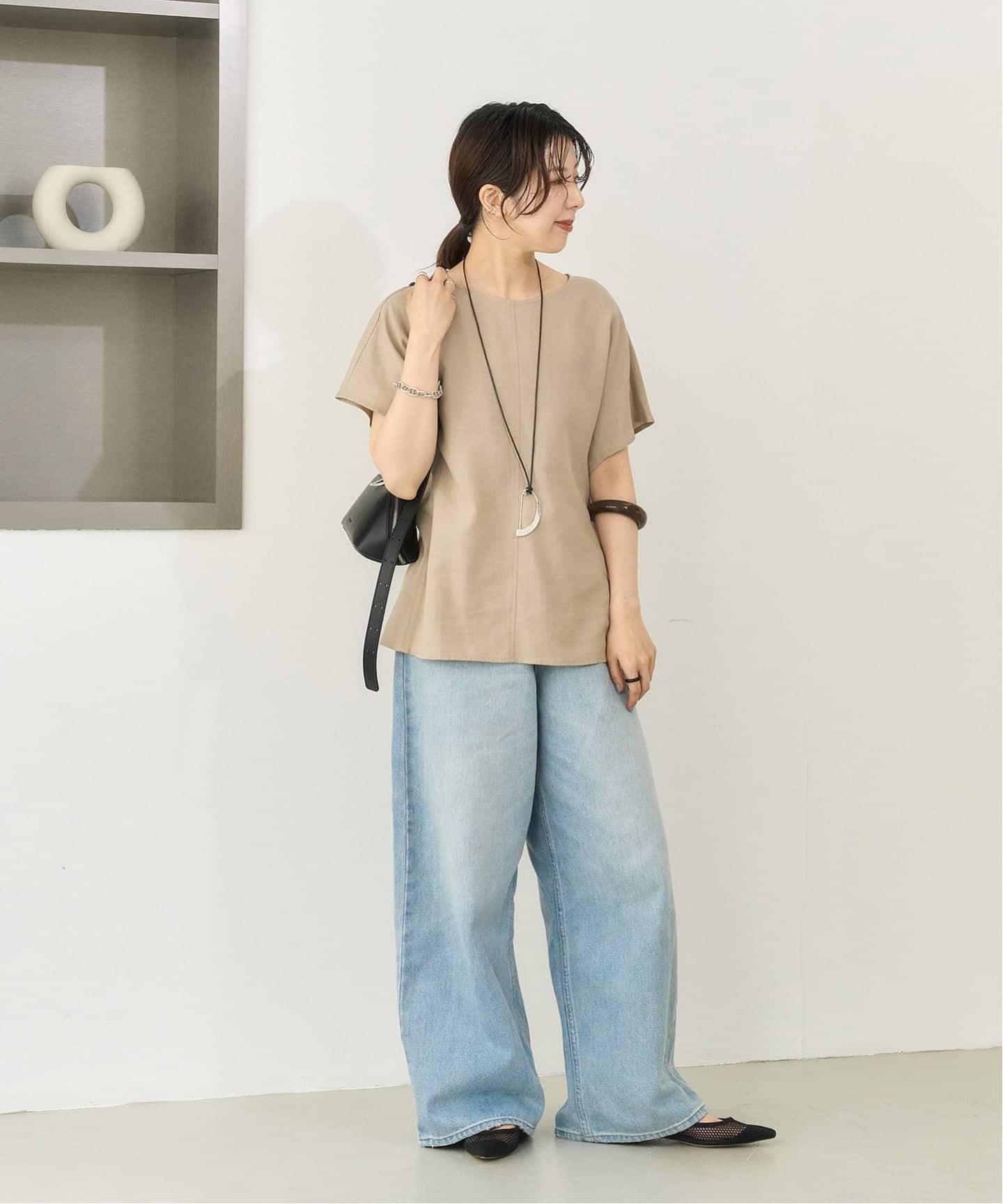 追加2》ポインテッドネットワンストラップフラット（フラットシューズ