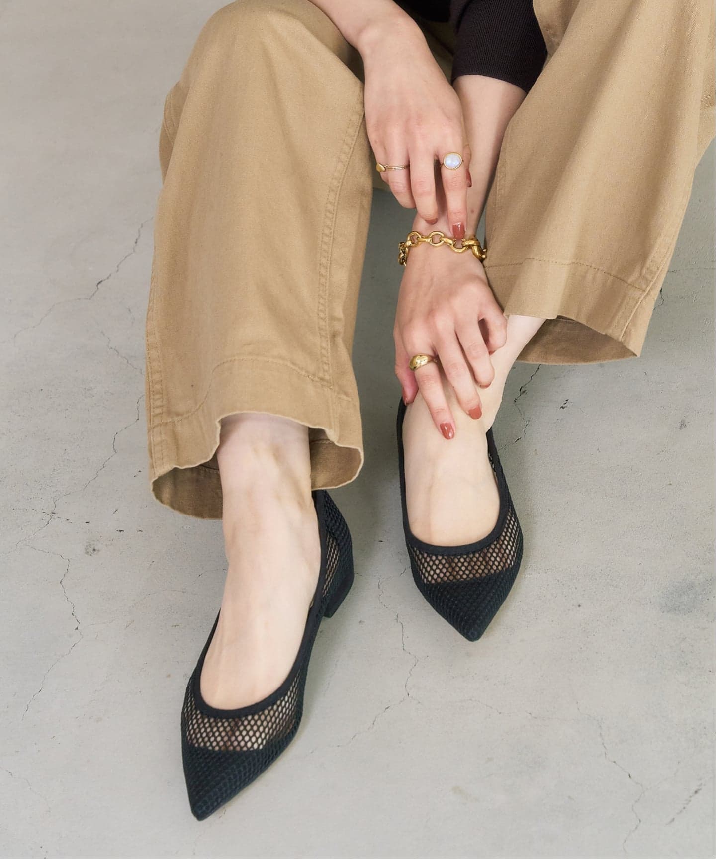 【EC完売品】LE TALON ポインテッドネットフラット 追加予約》ポインテッドネットフラット（フラットシューズ）｜LE TALON