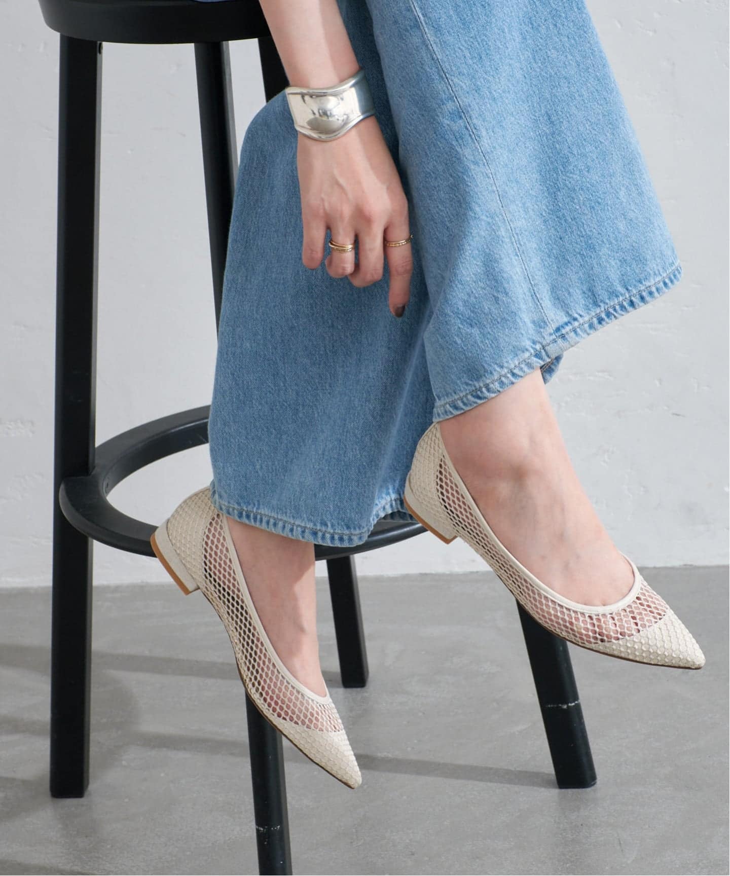 追加予約》ポインテッドネットフラット（フラットシューズ）｜LE TALON