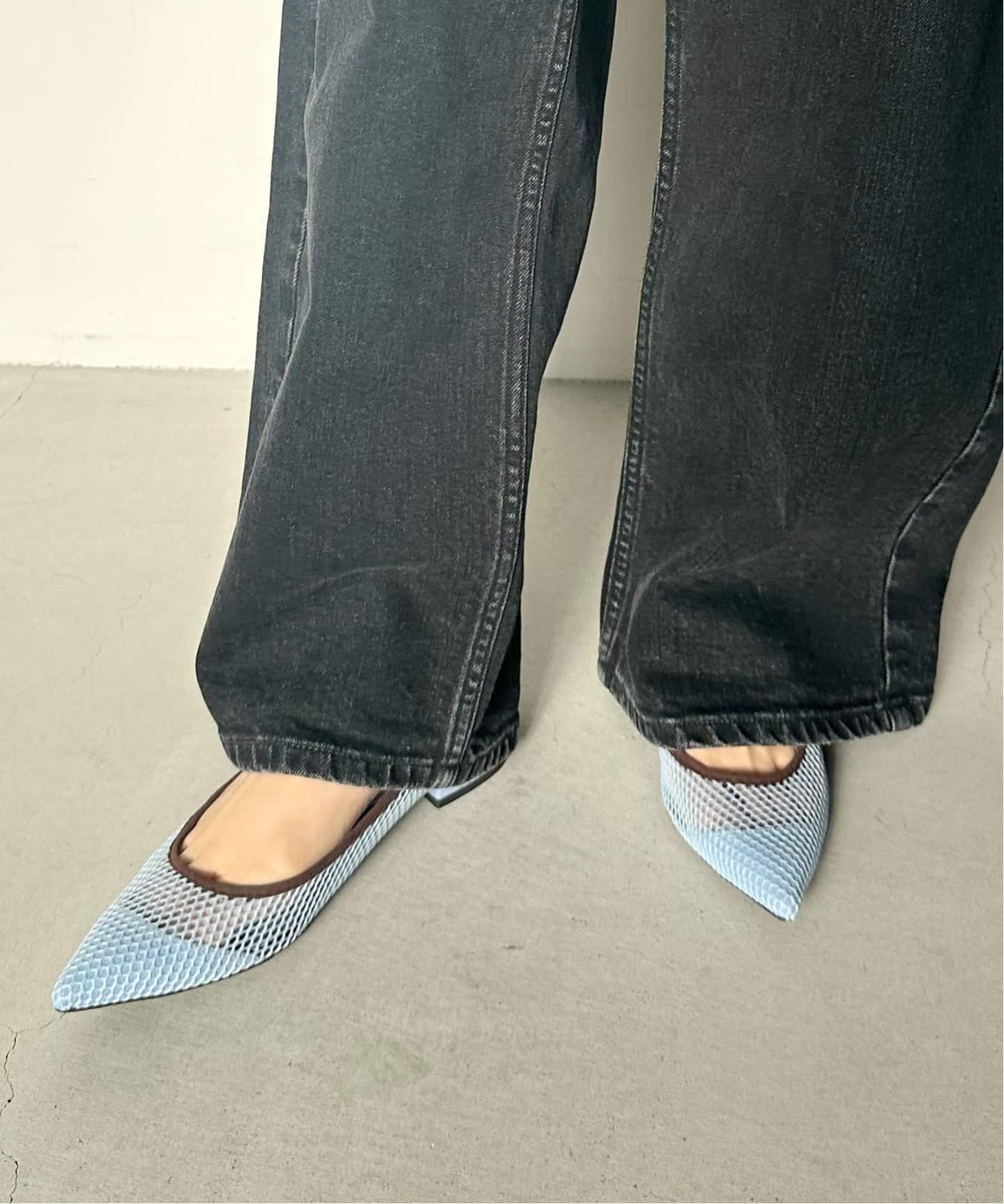 追加予約3》ポインテッドネットフラット（フラットシューズ）｜LE