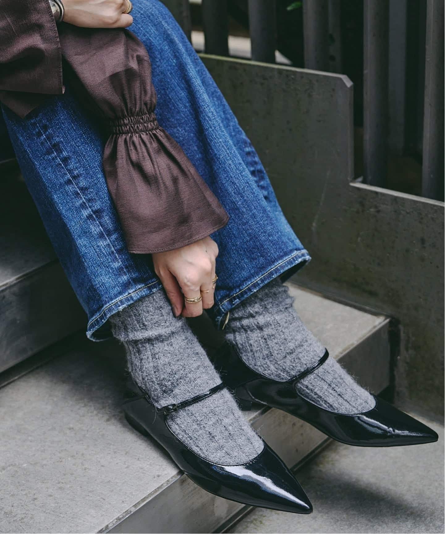 追加2》ポインテッドワンストラップフラット（フラットシューズ）｜LE