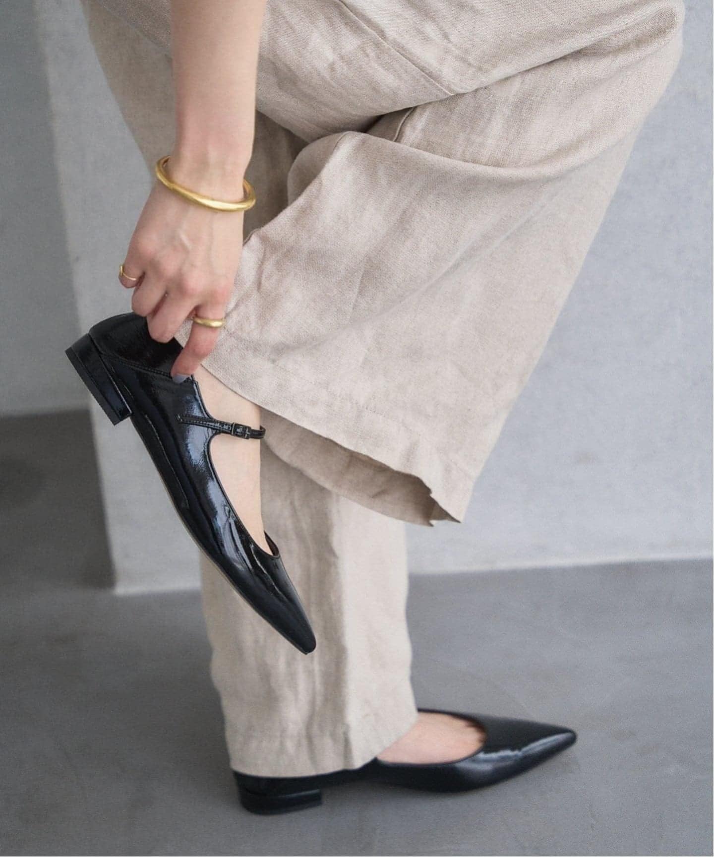 追加予約2》ポインテッドワンストラップフラット（フラットシューズ