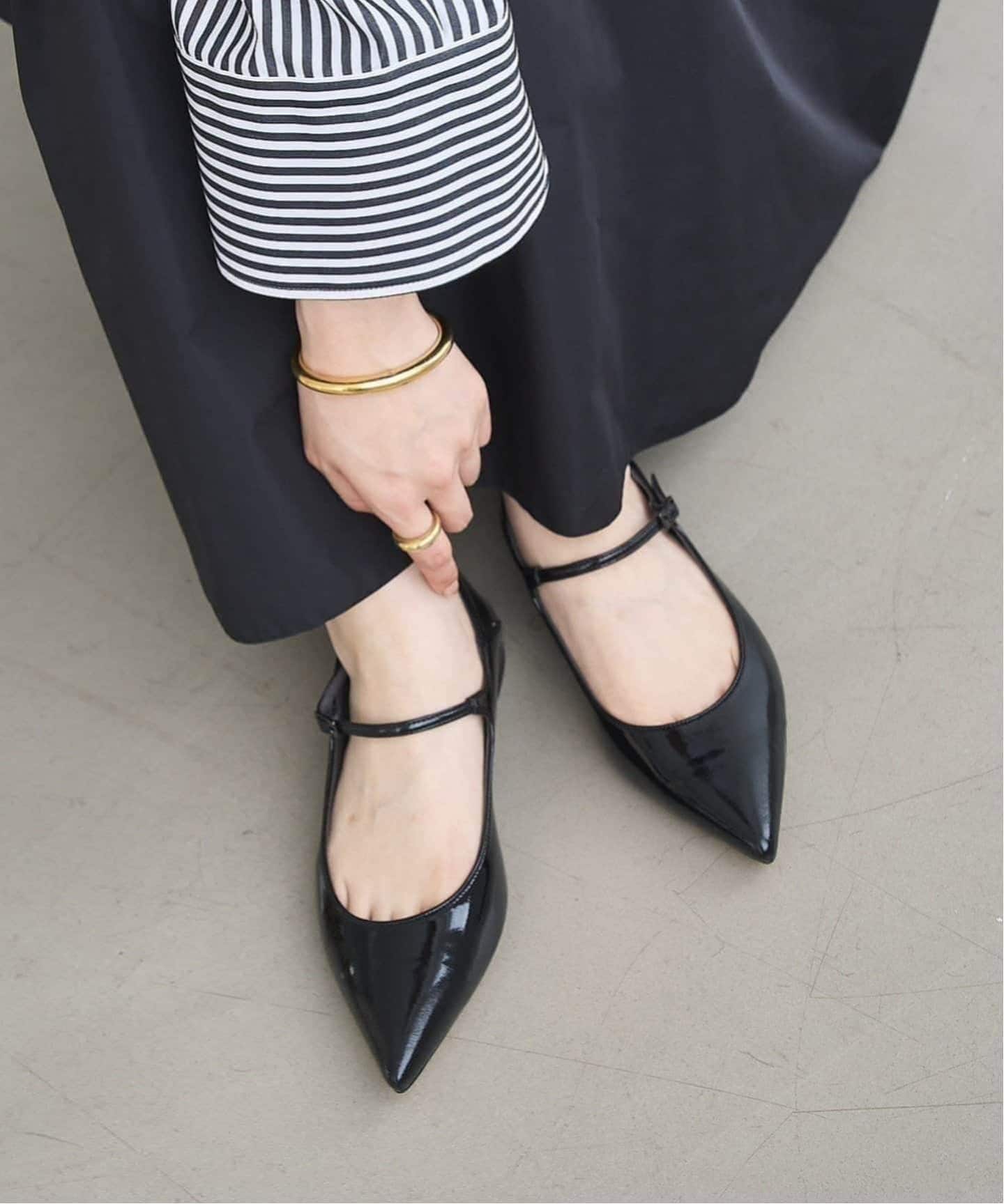 LETALON ポインテッドワンストラップフラット 追加予約》ポインテッドワンストラップフラット（フラットシューズ