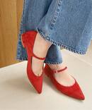 《追加予約》ポインテッドワンストラップフラット