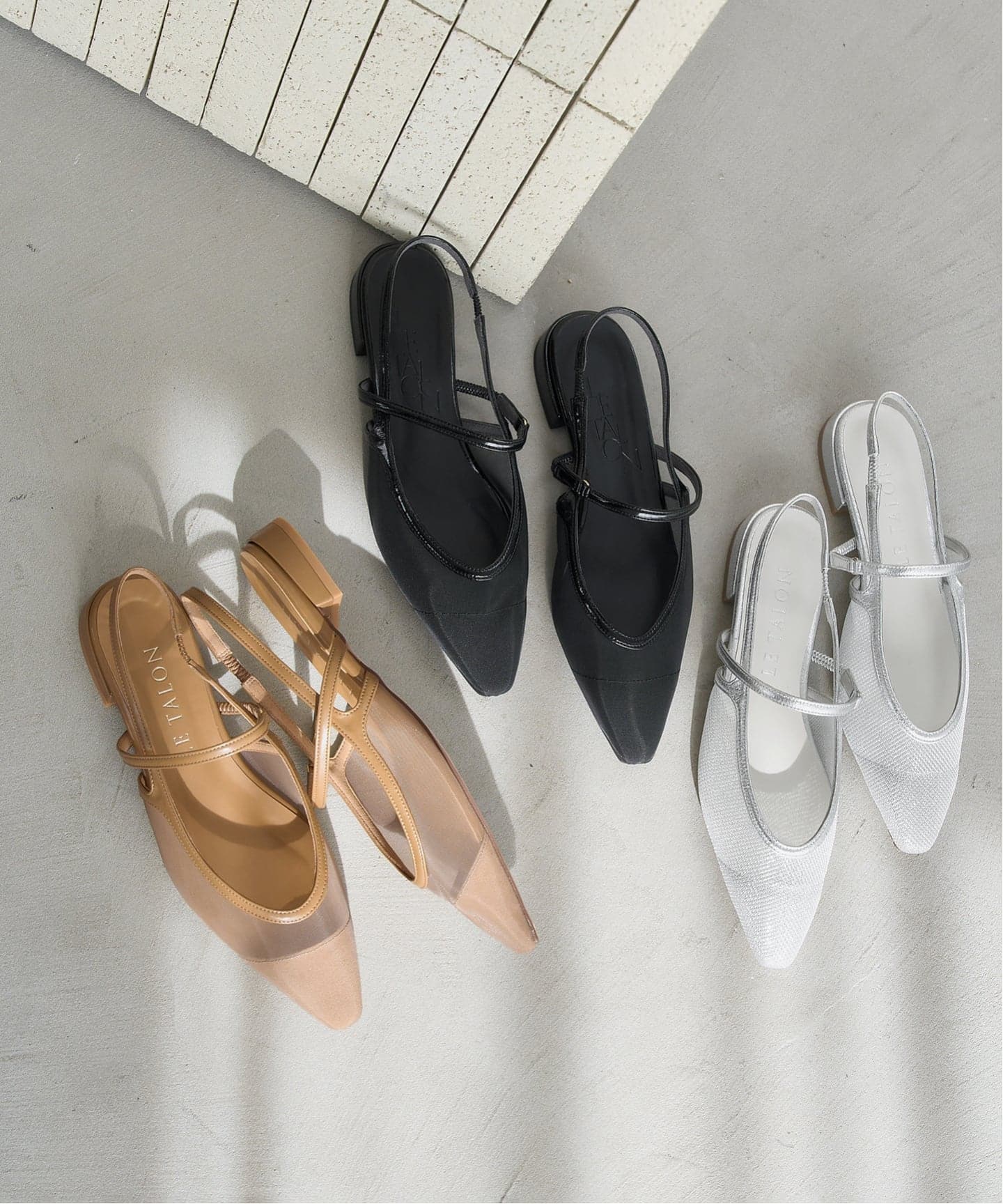 追加予約》シアーストラップスリングバック（フラットシューズ）｜LE