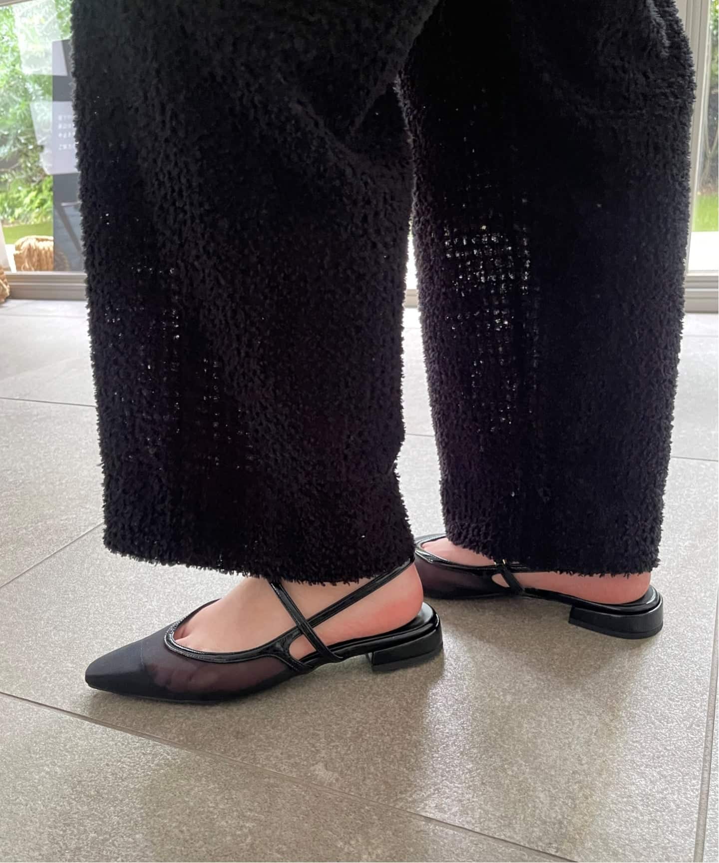 追加予約》シアーストラップスリングバック（フラットシューズ）｜LE