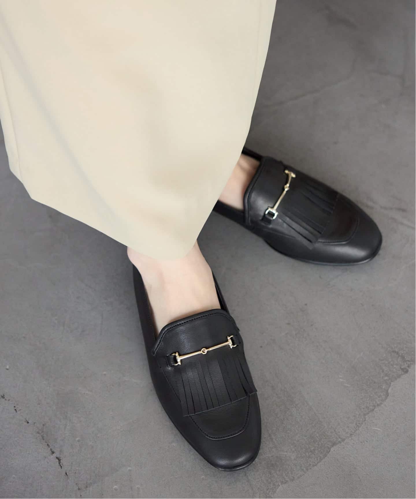 レザーキルトビットバブーシュ（ローファー）｜LE TALON（ル タロン