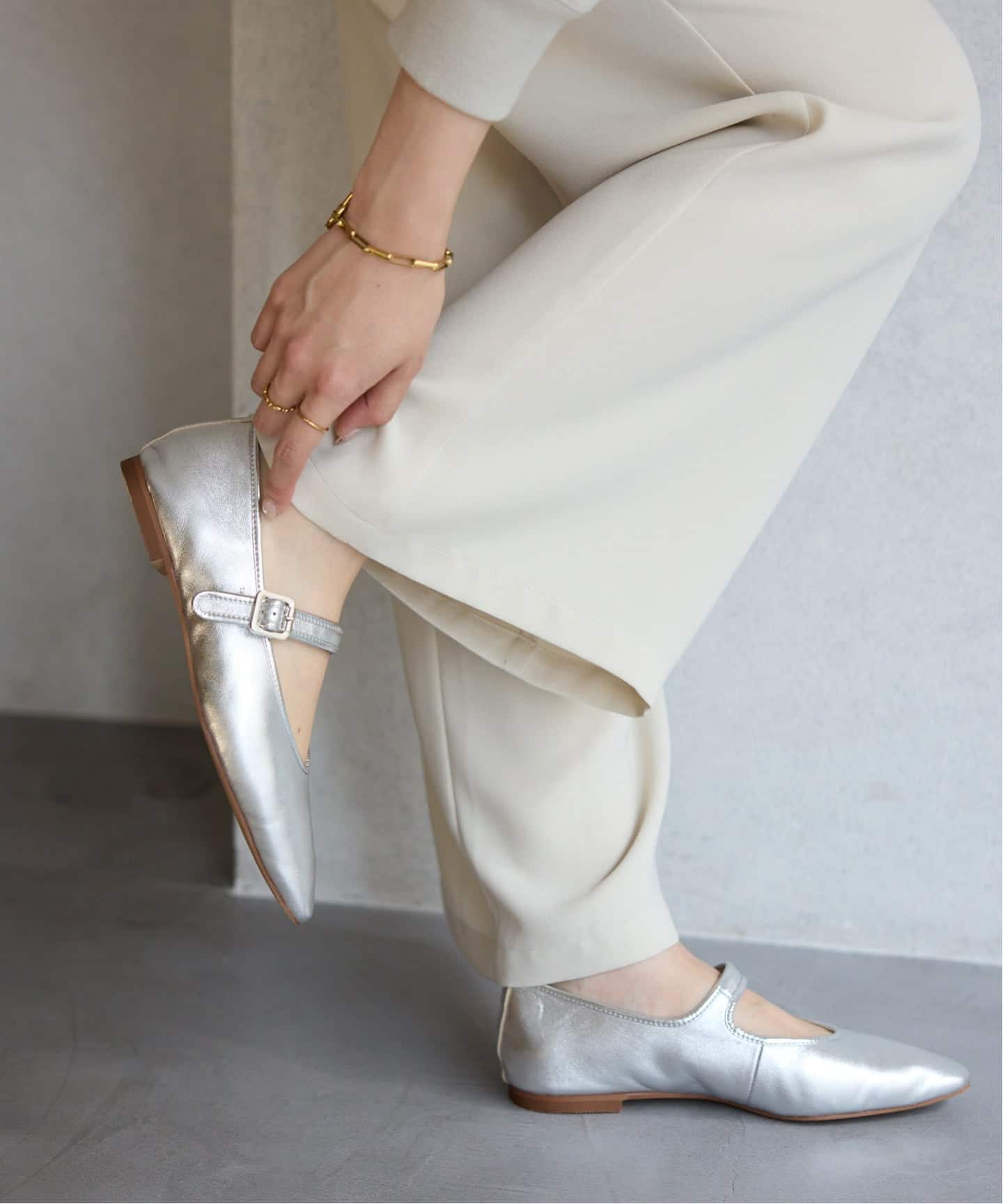 新品未使用　LE TALON ソフトUカットメリージェーン　シルバー　25 追加予約》レザーソフトメリージェーン（フラットシューズ）｜LE TALON