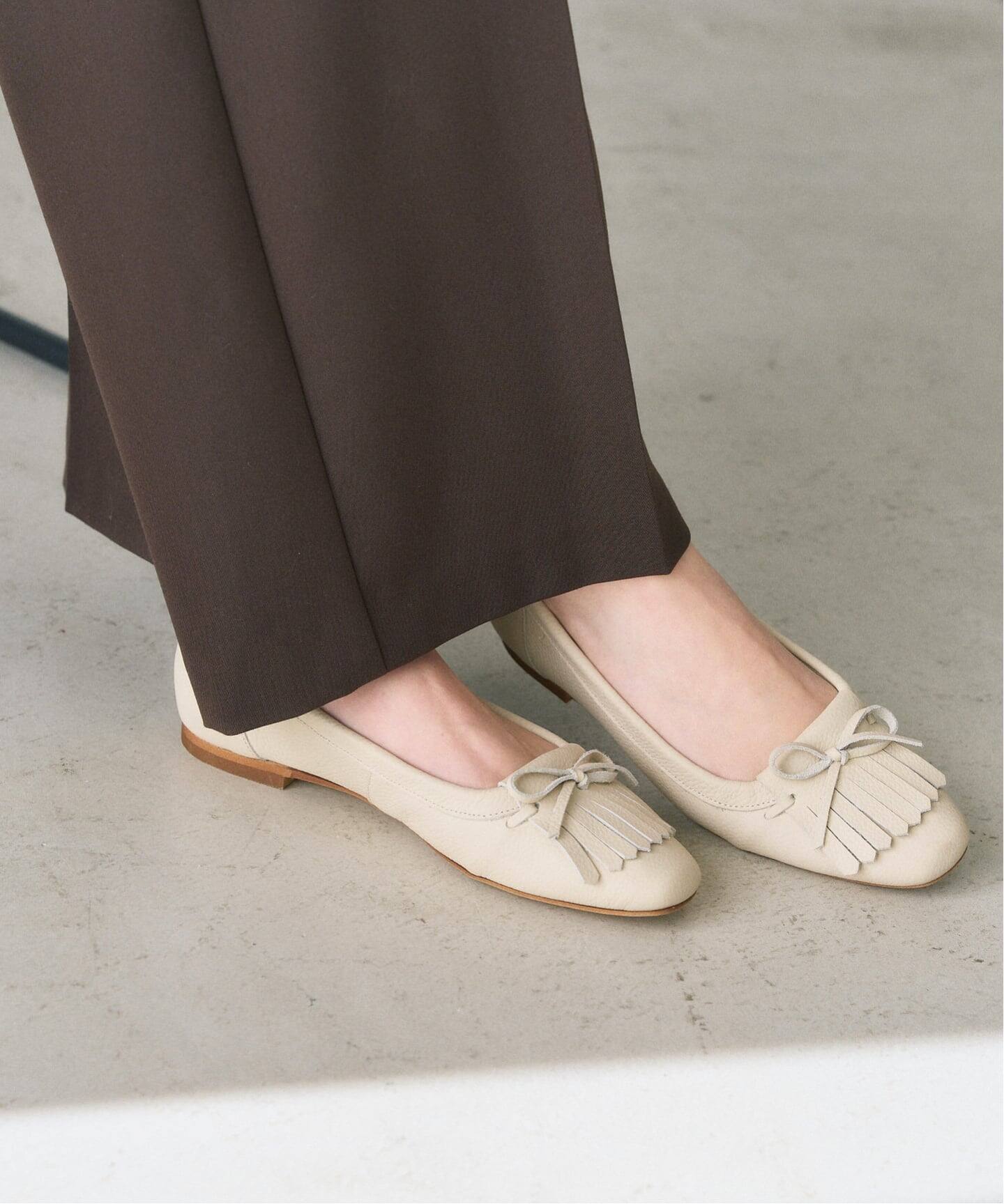 追加予約》レザーキルトタッセルフラット（フラットシューズ）｜LE