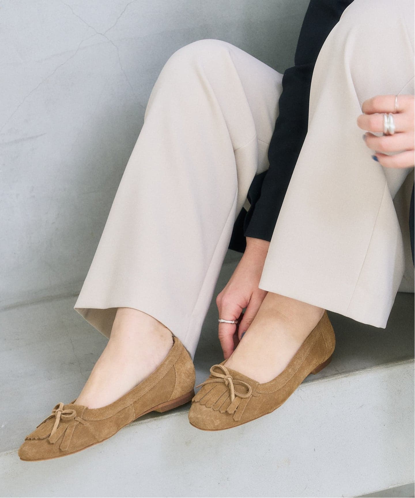 追加予約》レザーキルトタッセルフラット（フラットシューズ）｜LE