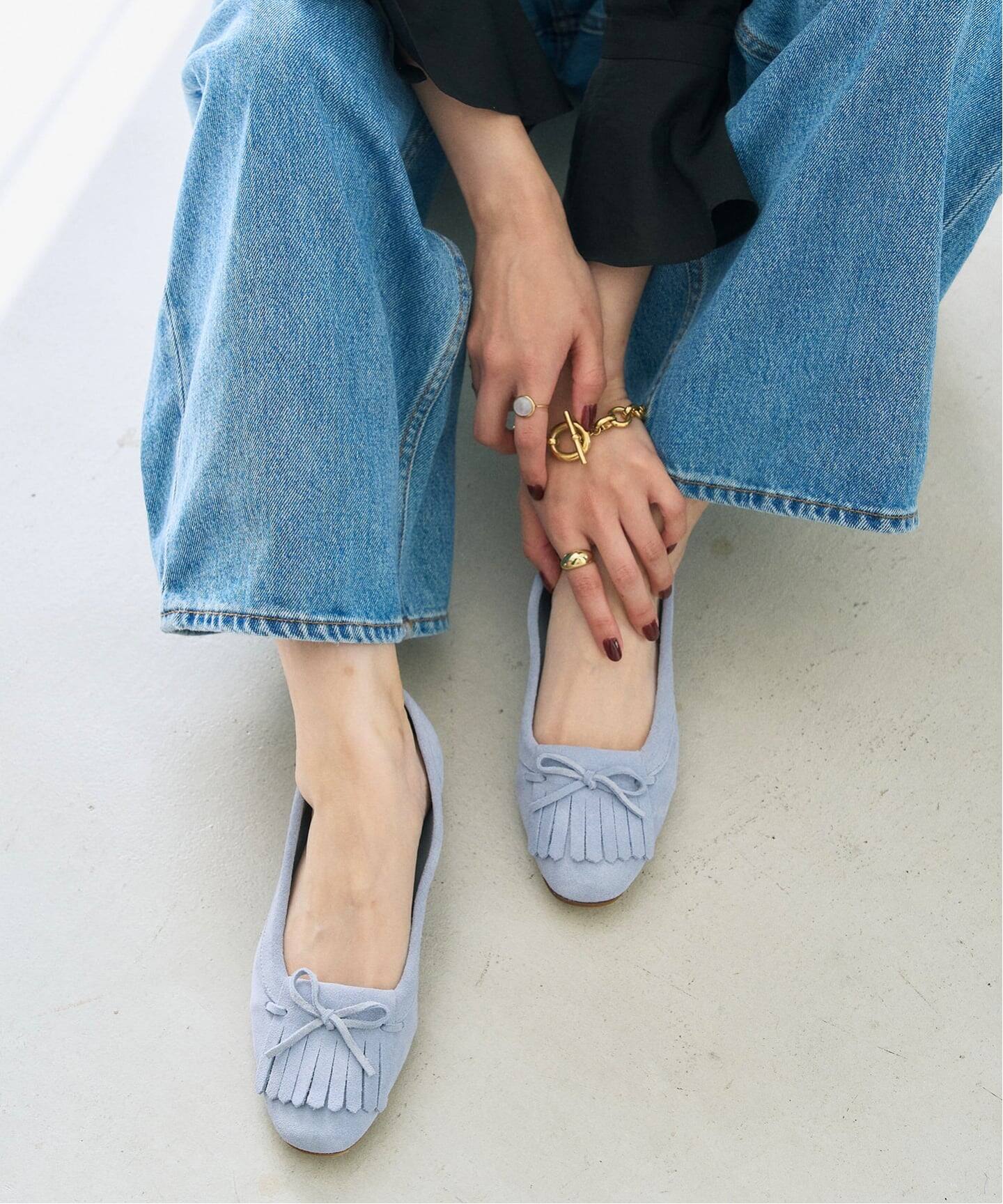 追加予約》レザーキルトタッセルフラット（フラットシューズ）｜LE