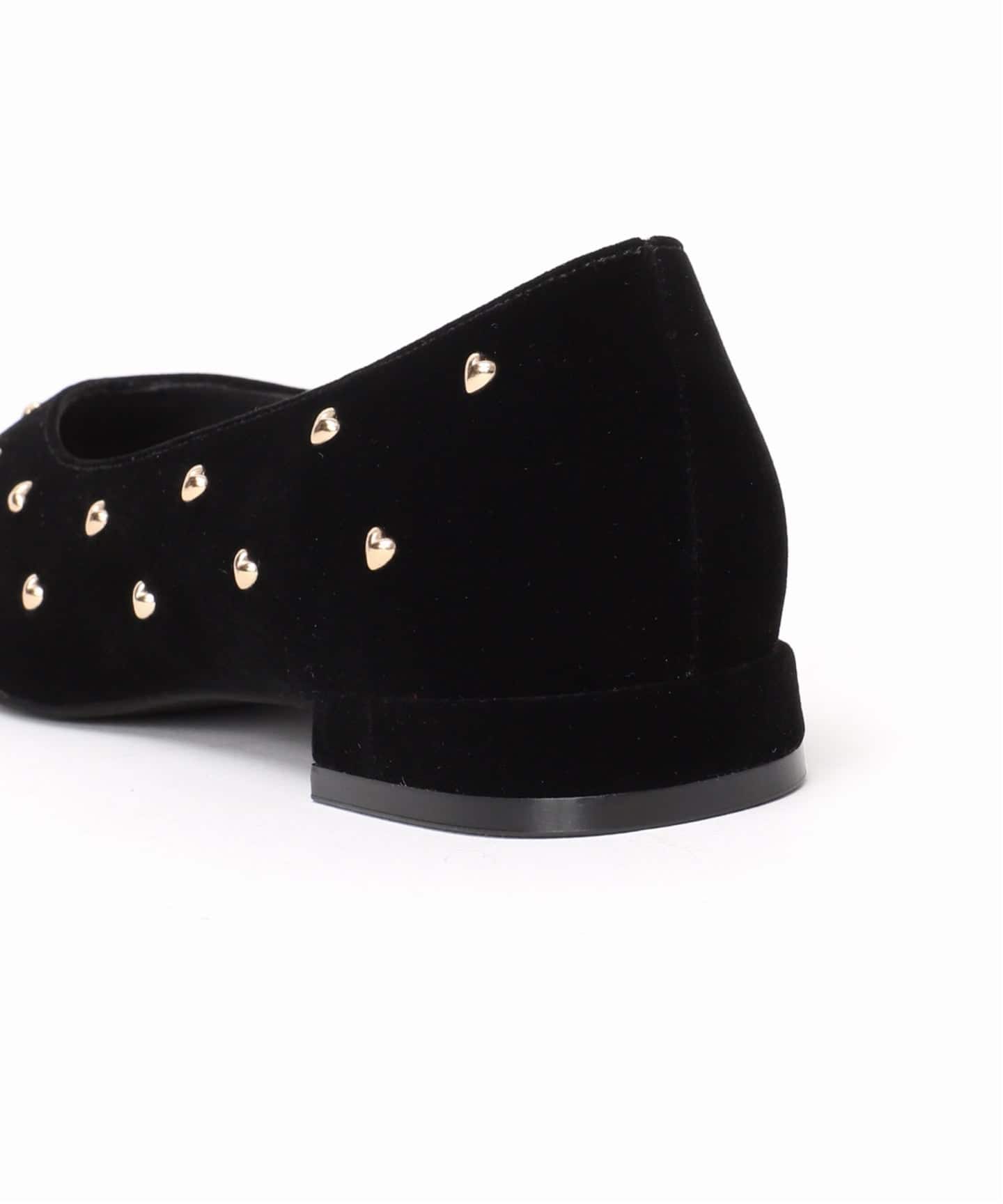 予約》ポインテッドハートスタッズフラット（フラットシューズ）｜LE