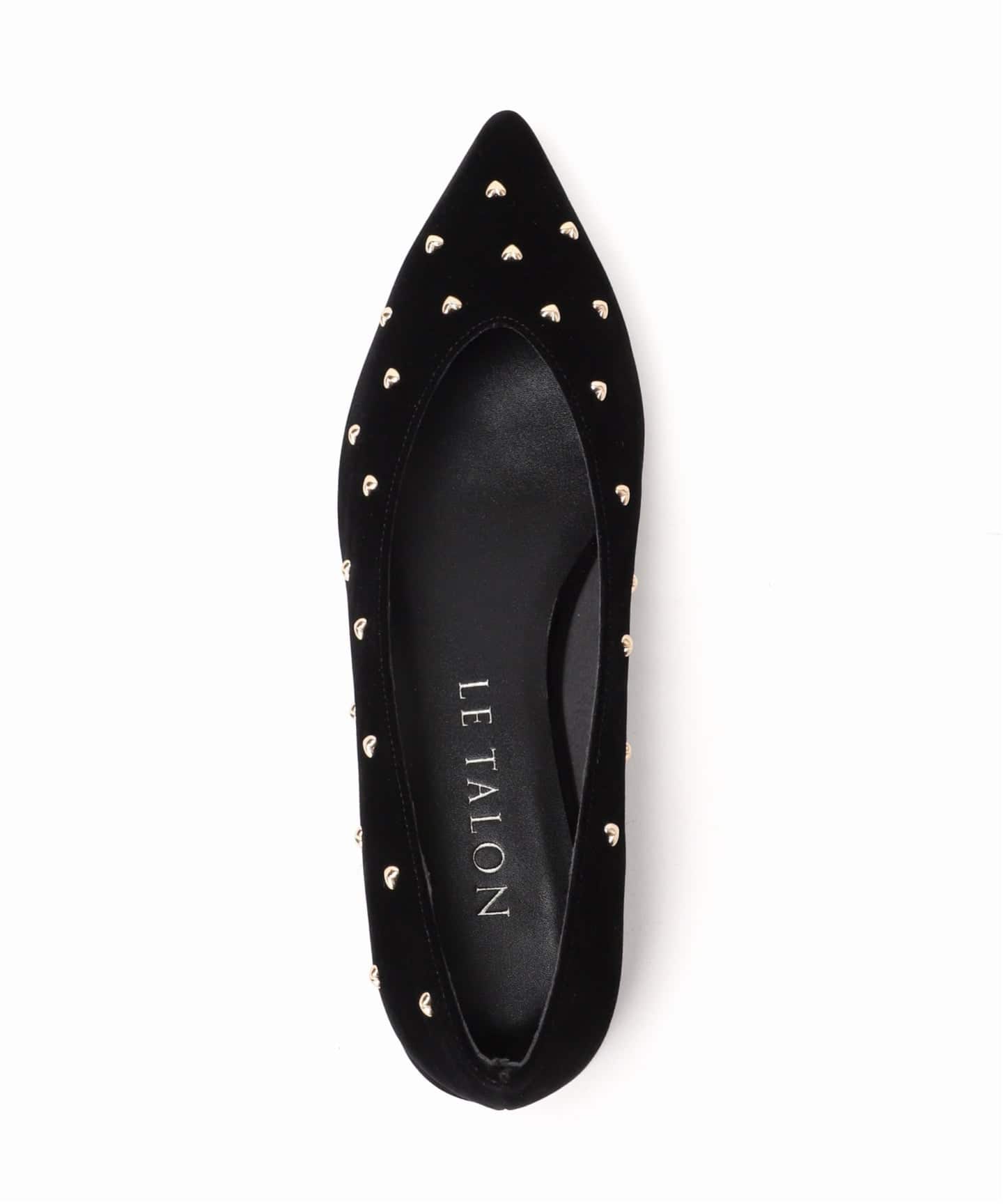 予約》ポインテッドハートスタッズフラット（フラットシューズ）｜LE