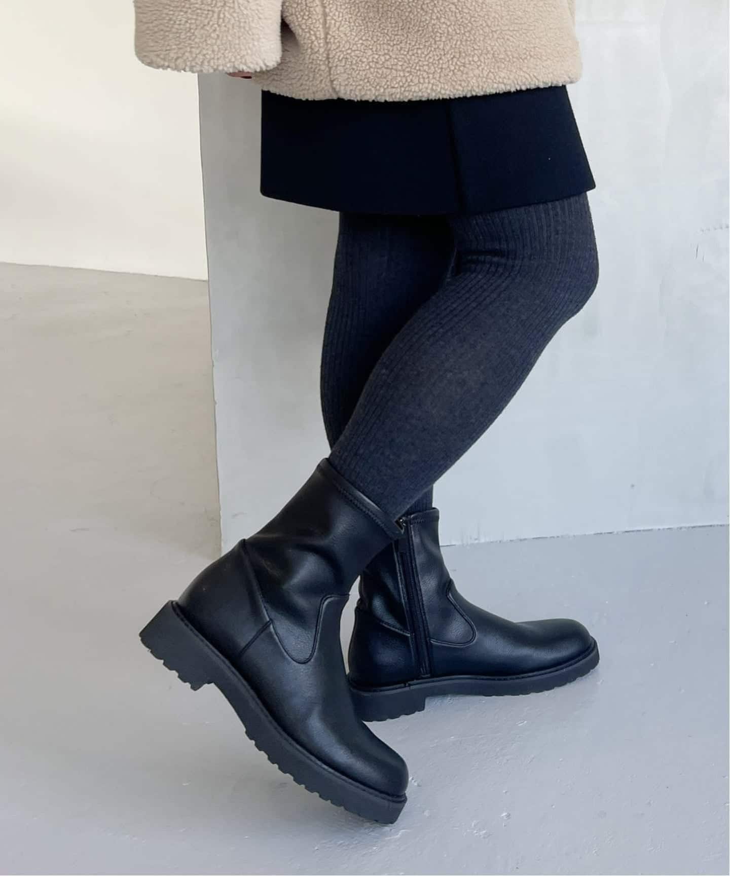 追加予約6》3.5cmトラックソールフィットショートブーツ（ブーティ