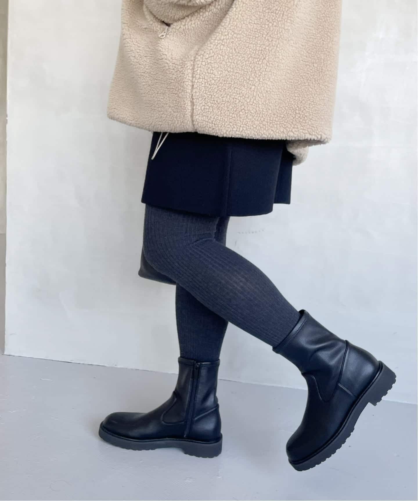 追加6》3.5cmトラックソールフィットショートブーツ（ブーティ