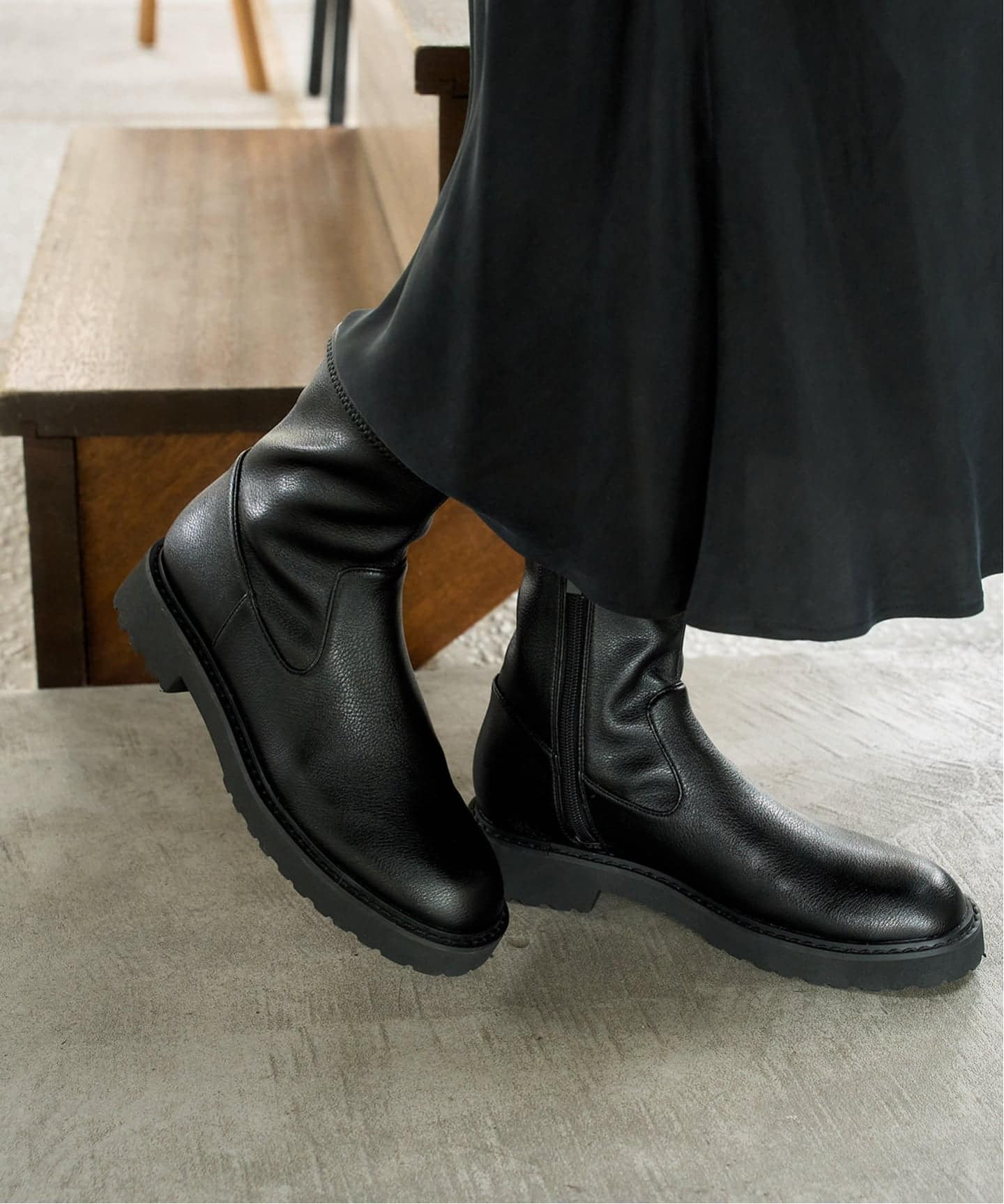 LE TALON 3.5cmトラックソールフィットショートブーツ 追加予約》3.5cmトラックソールフィットショートブーツ（ブーティ