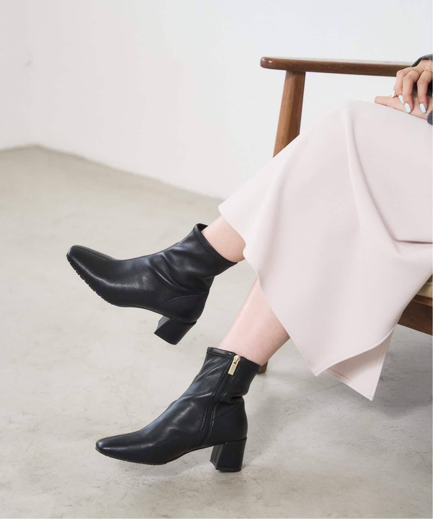 追加予約2》5cmスクエアフィットショートブーツ（ブーティ・ショート