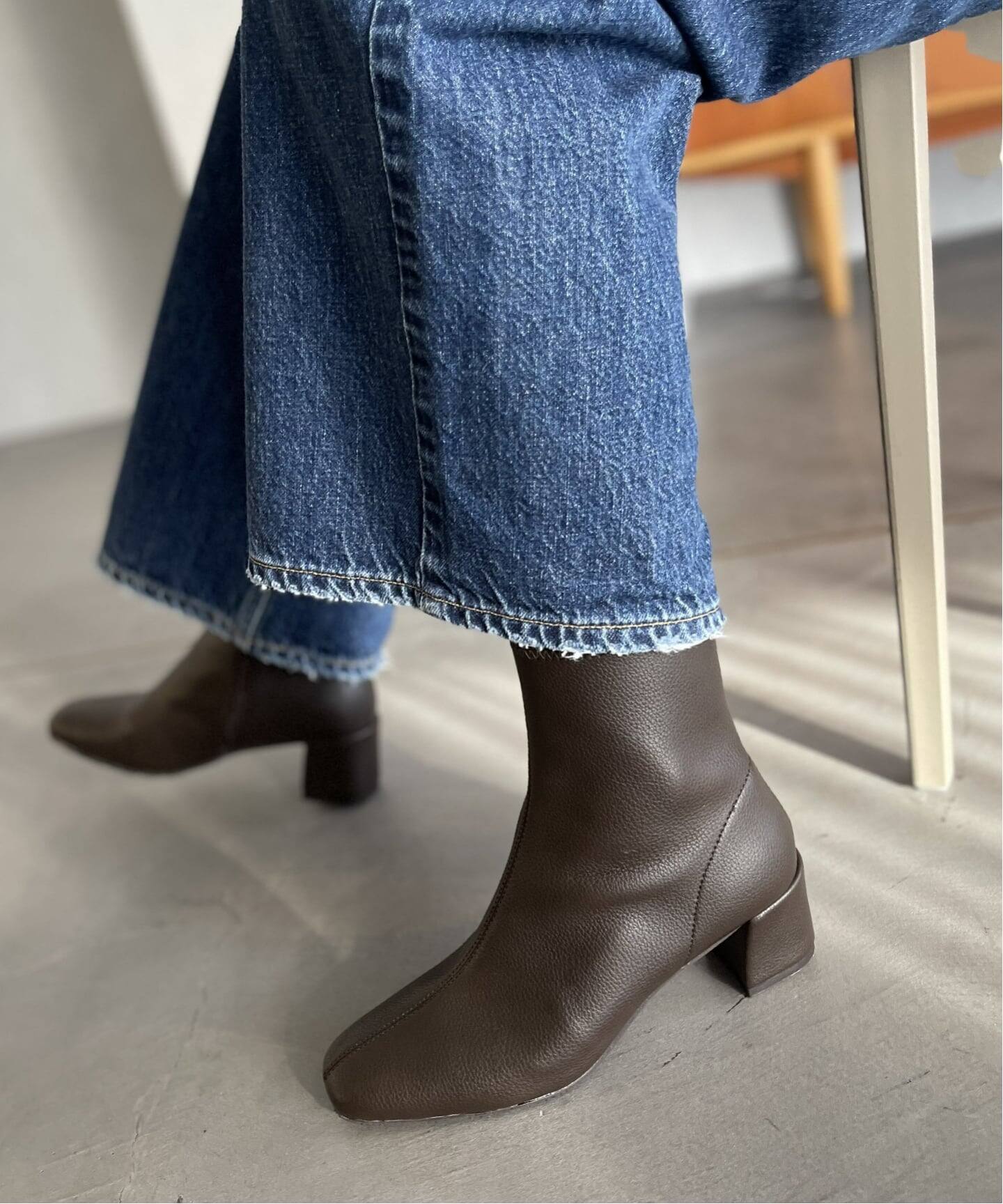 追加予約3》5cmスクエアフィットショートブーツ（ブーティ・ショート