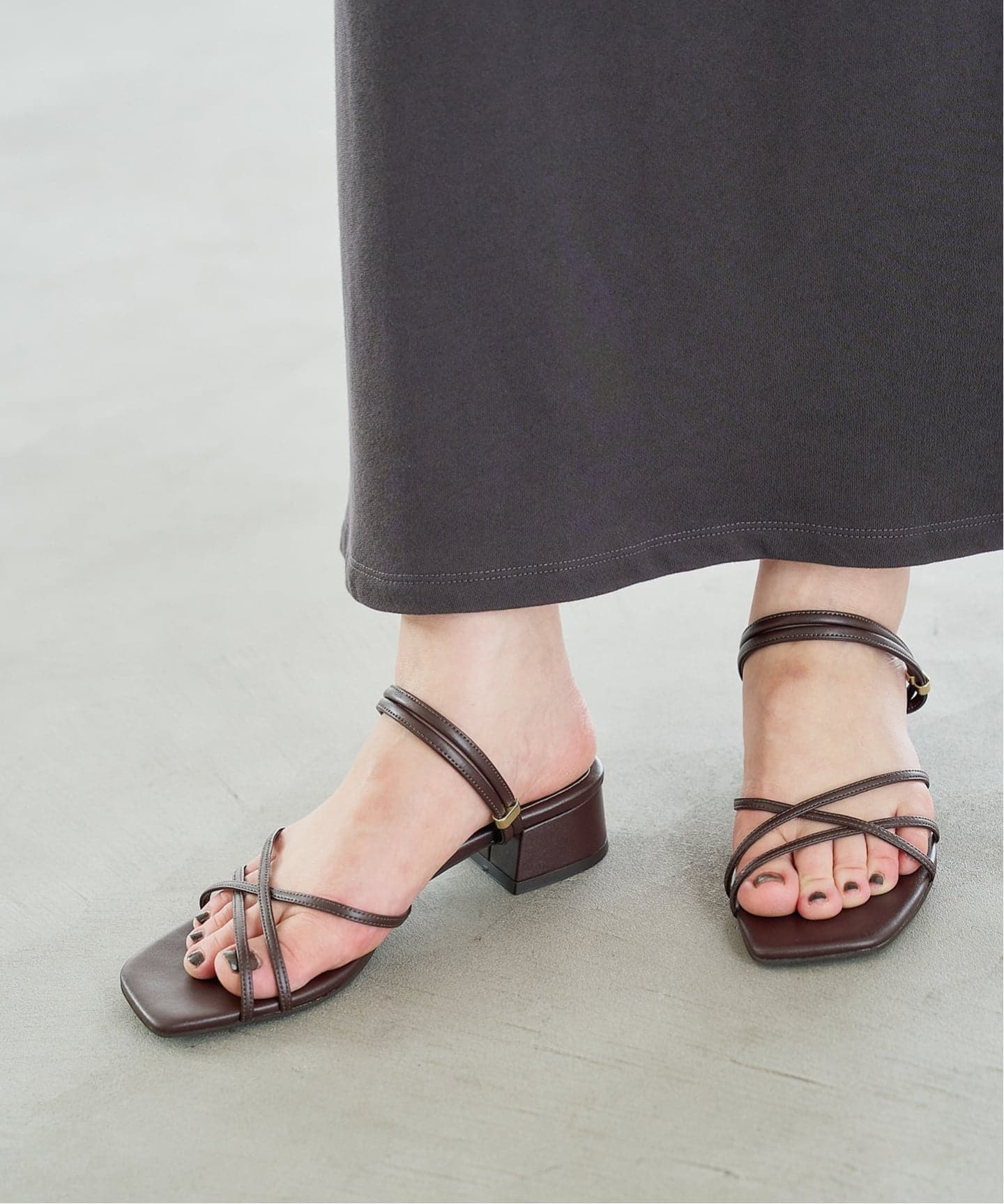LE TALON 3.5cmスクエア2WAYサンダル 予約》3.5cmスクエア2WAYサンダル（サンダル）｜LE TALON（ル タロン