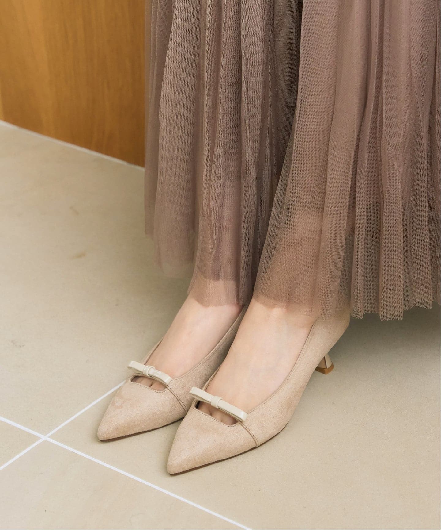 予約》5cmポインテッドナローリボンパンプス（パンプス）｜LE TALON