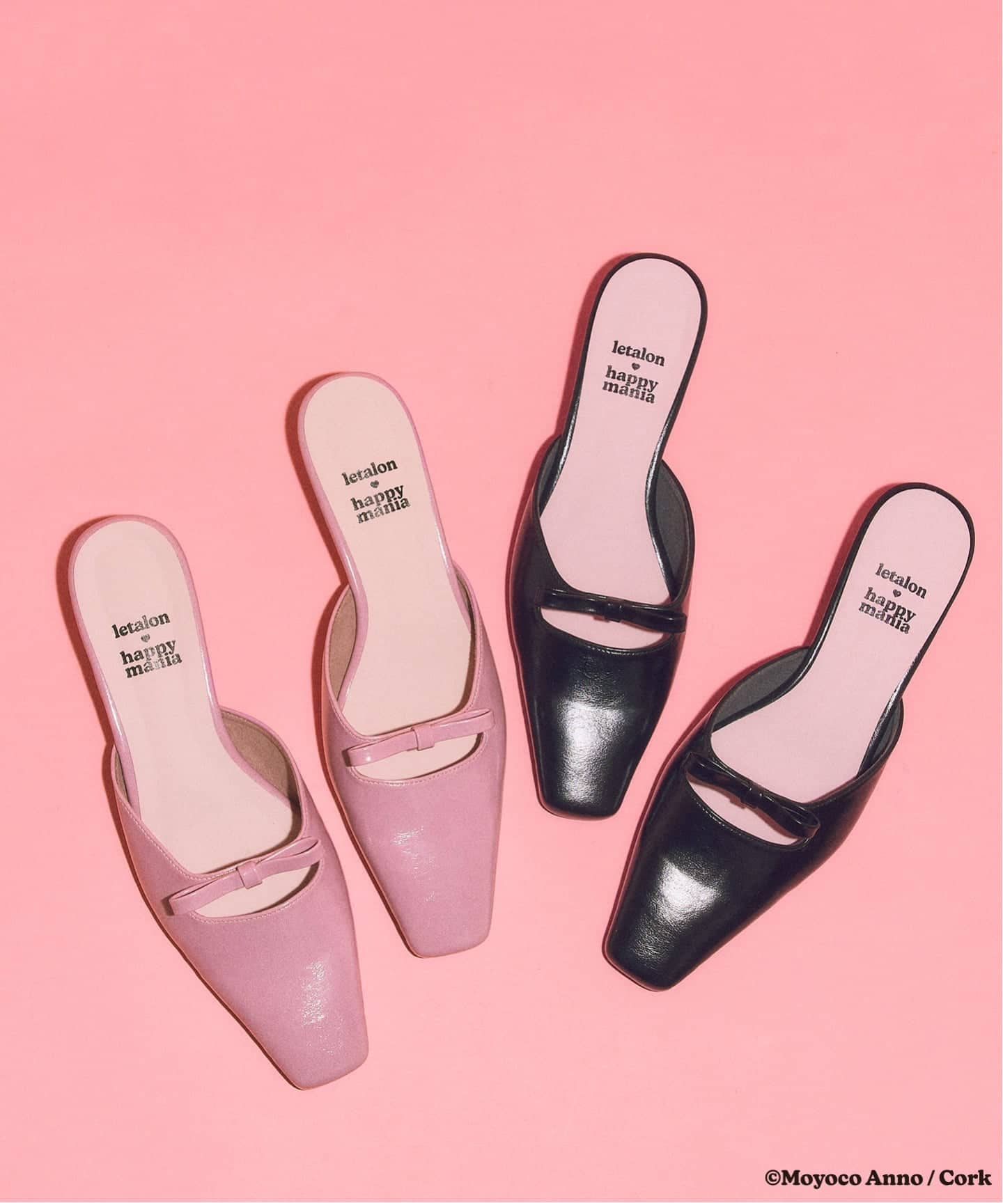 LE TALON×HAPPY MANIA3.5cmスクエアリボンミュール（パンプス）｜LE