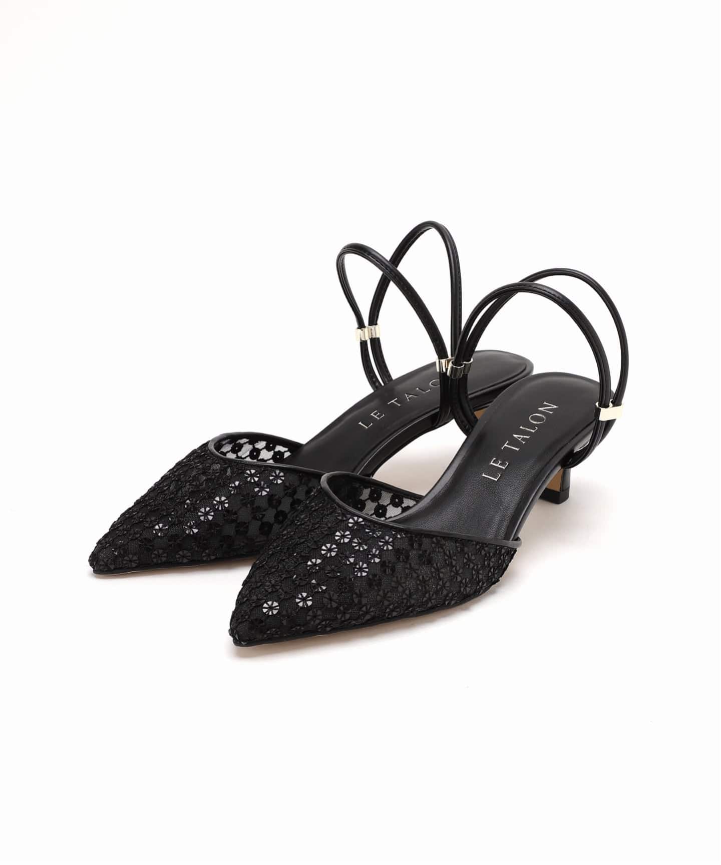 予約》5cmポインテッドフラワースパンコールミュール（パンプス）｜LE