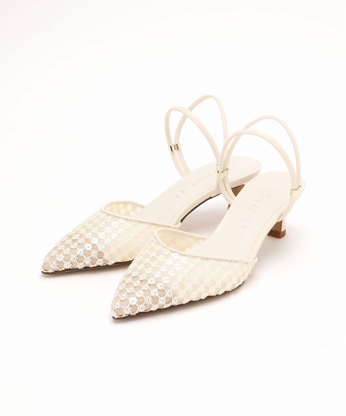 予約》5cmポインテッドフラワースパンコールミュール（パンプス）｜LE