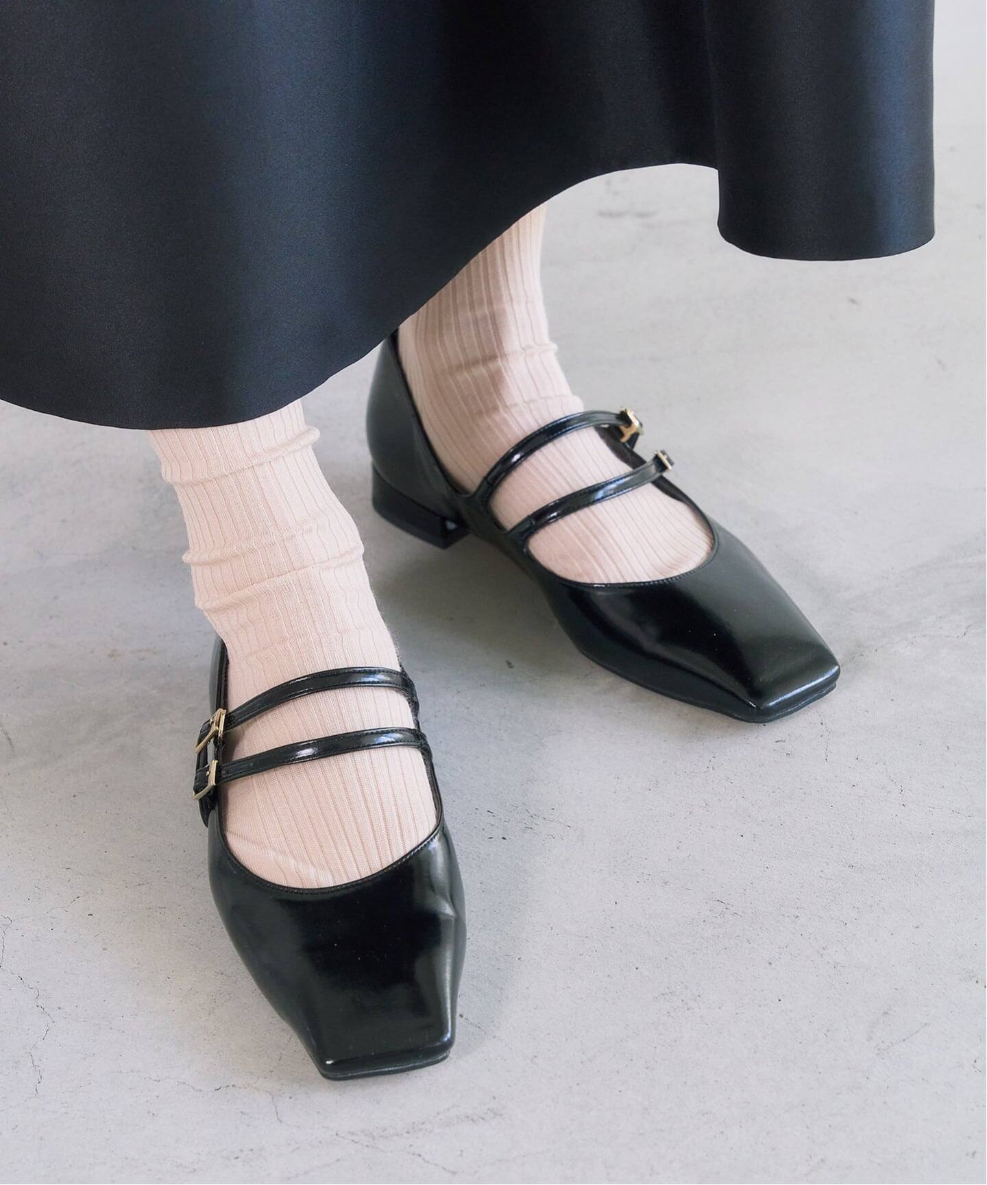 追加》スクエアWストラップメリージェーン（パンプス）｜LE TALON（ル
