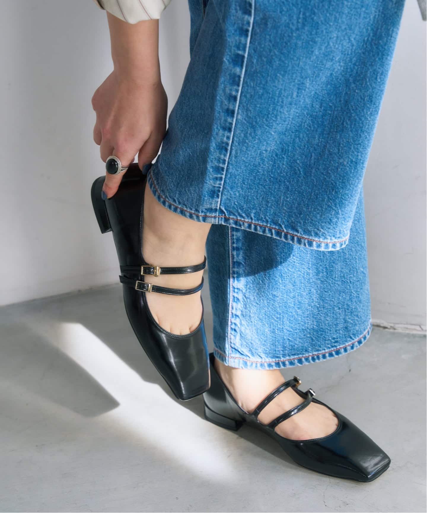 追加》スクエアWストラップメリージェーン（パンプス）｜LE TALON（ル