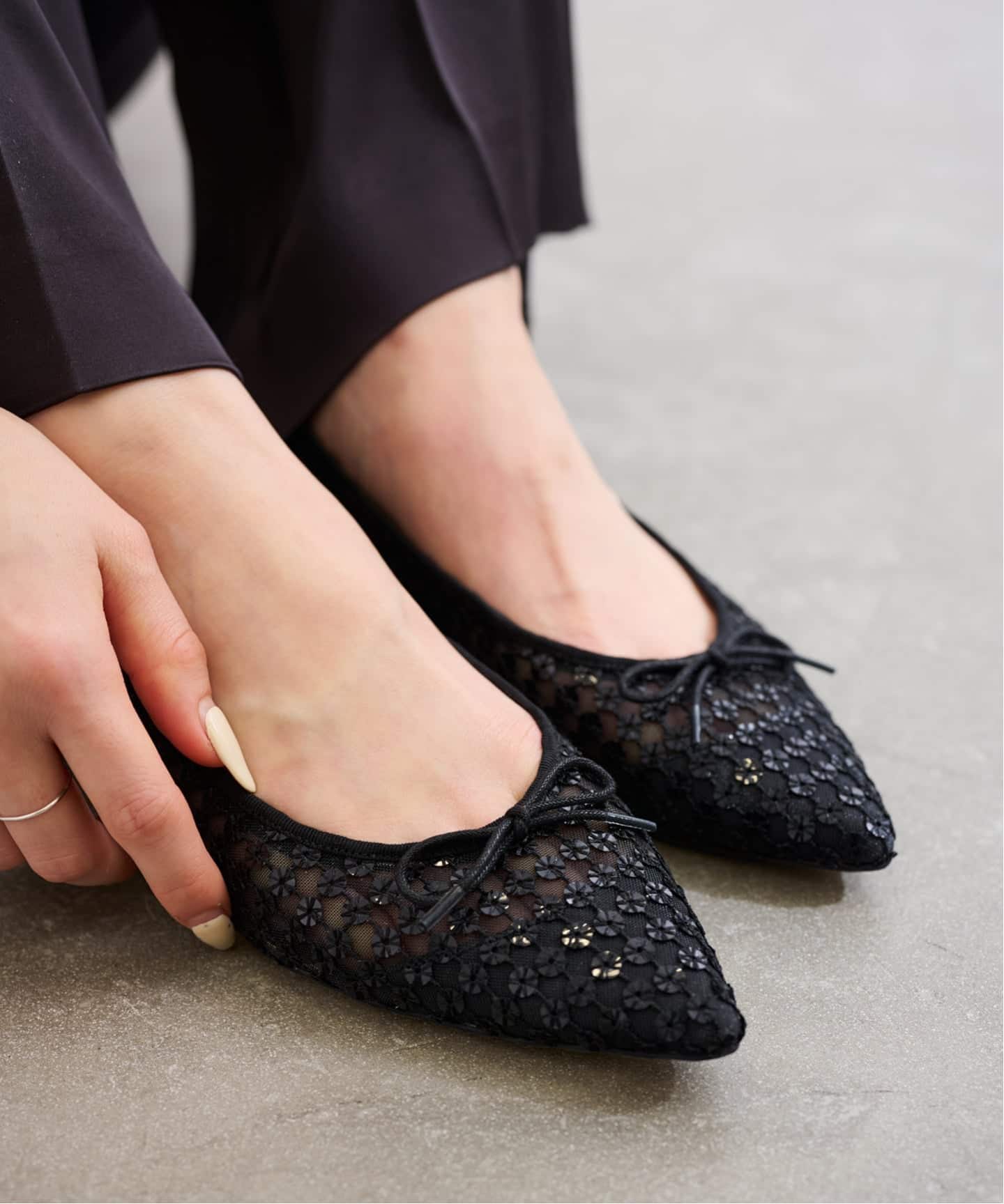 予約》ポインテッドフラワースパンコールバレエ（バレエシューズ）｜LE