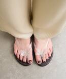 クリアフラワートングサンダル