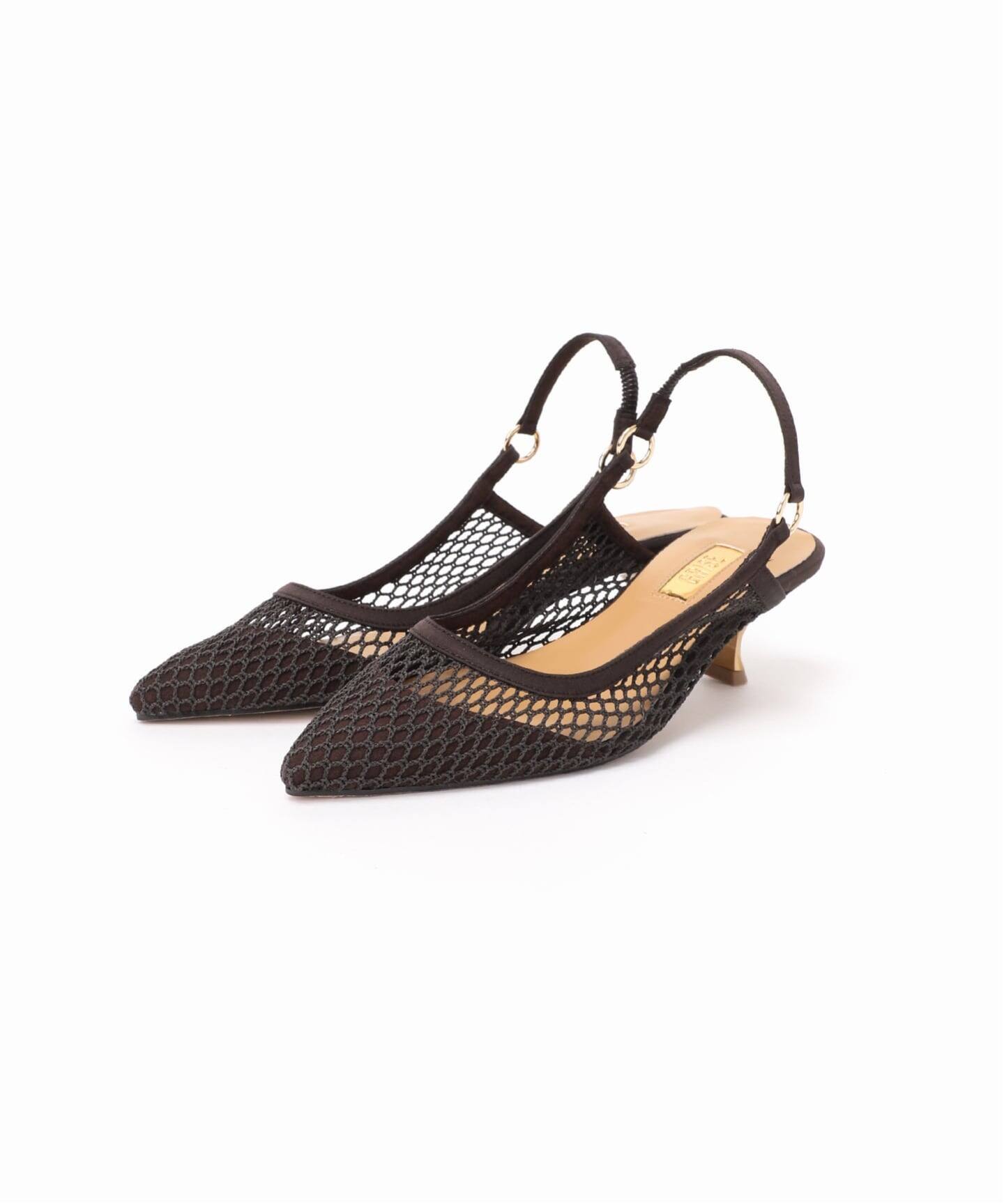 追加/WEB+一部店舗限定》GRISE5cmポインテッドメッシュスリングバック