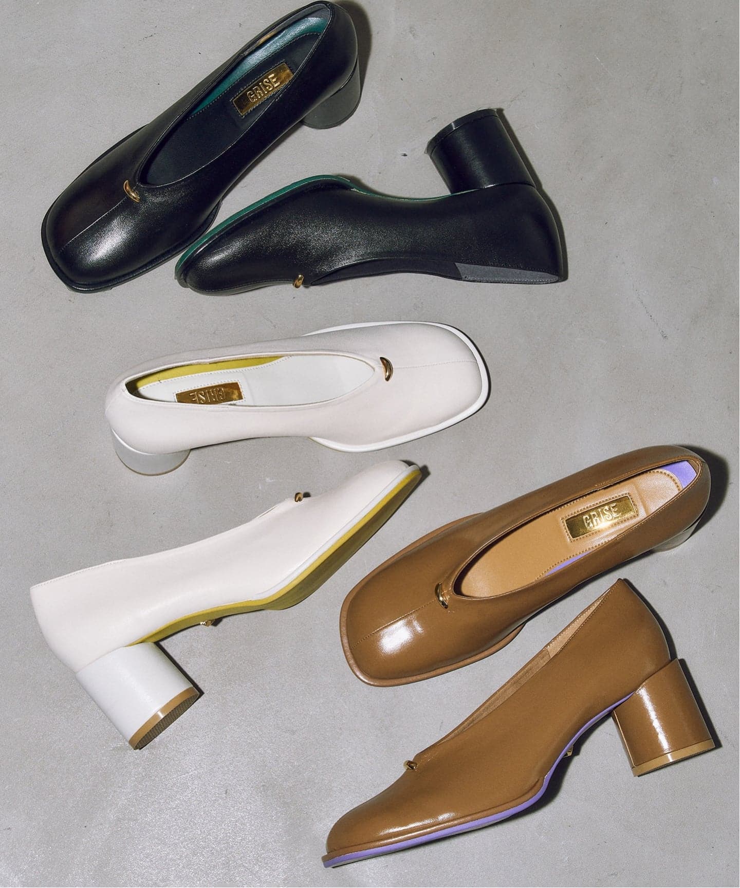 追加》GRISE6cmレザーオブリークハイバンプパンプス（パンプス