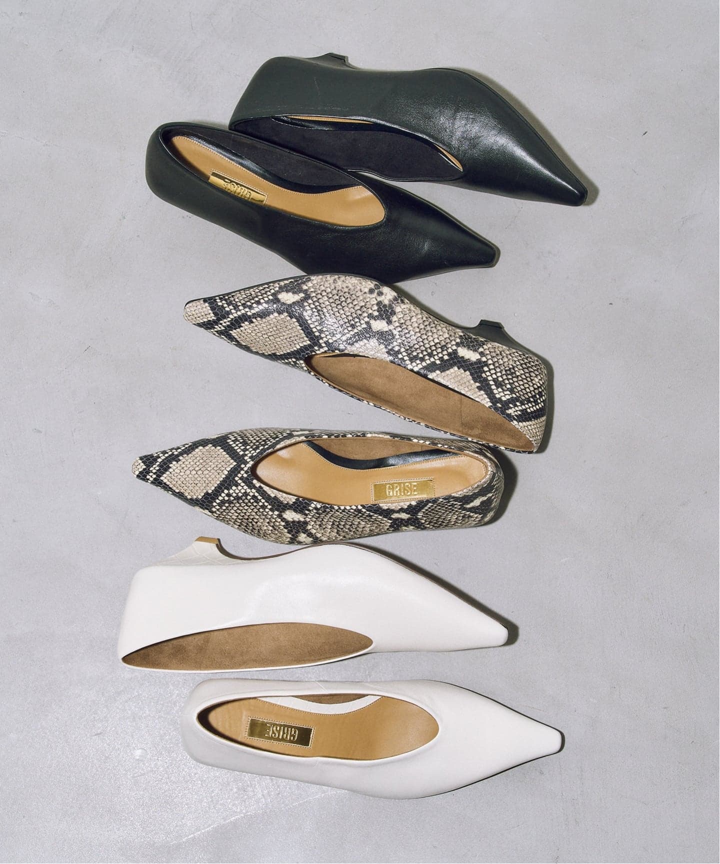 追加予約》GRISE5cmポインテッドレザーソフトウェッジパンプス