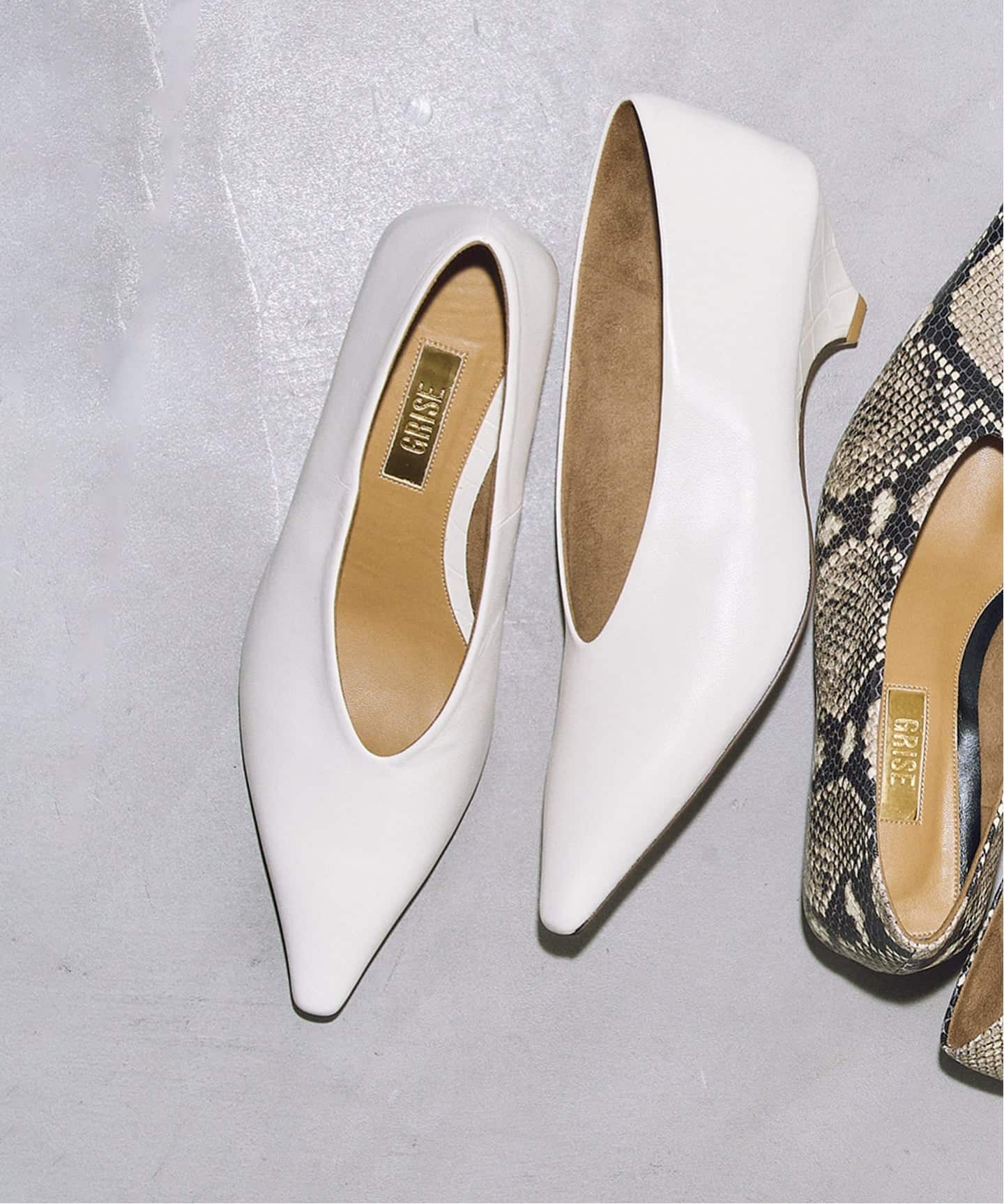 追加》GRISE5cmポインテッドレザーソフトウェッジパンプス（パンプス