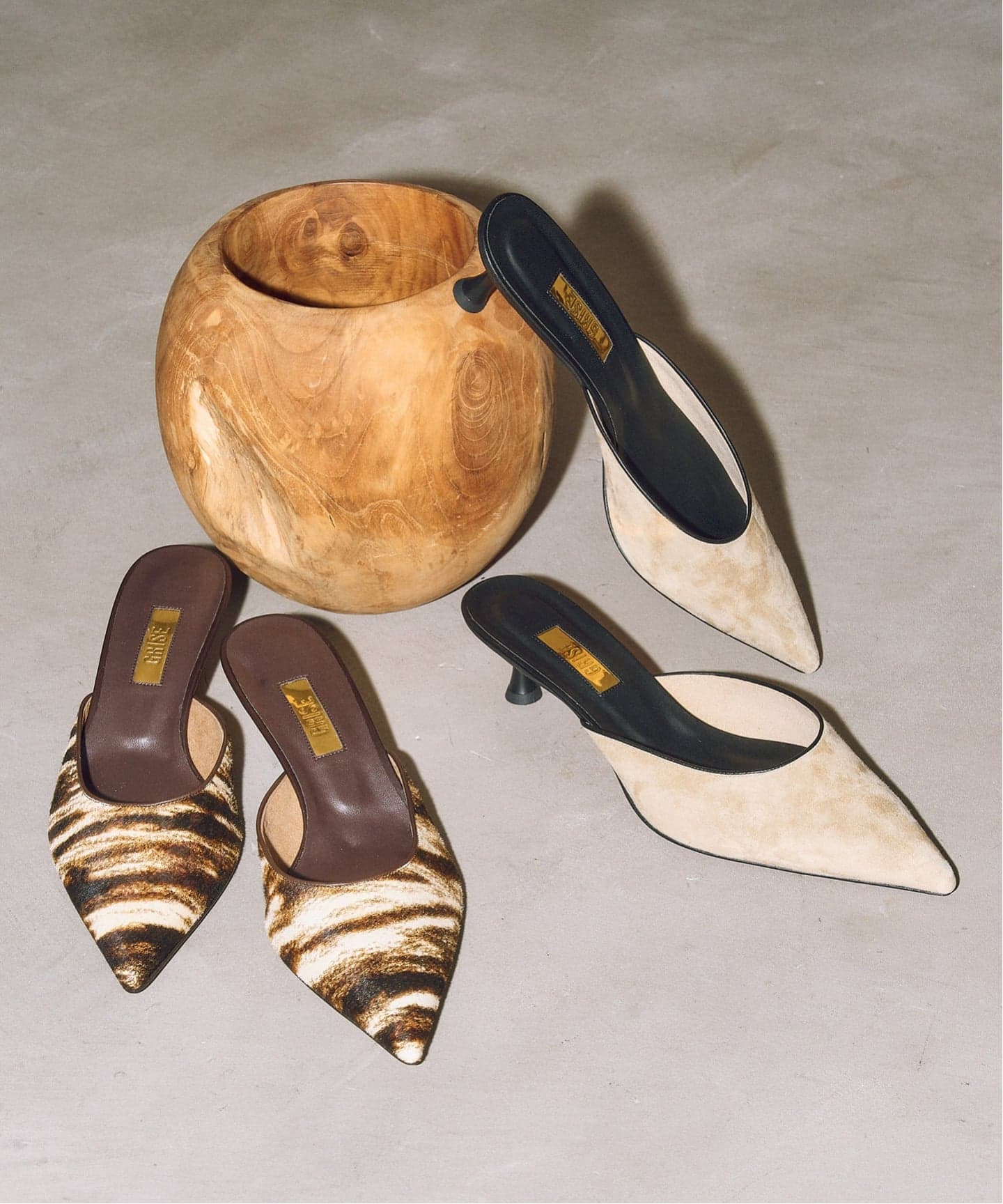 予約》GRISE4.5cmレザーポインテッドミュール（パンプス）｜GRISE