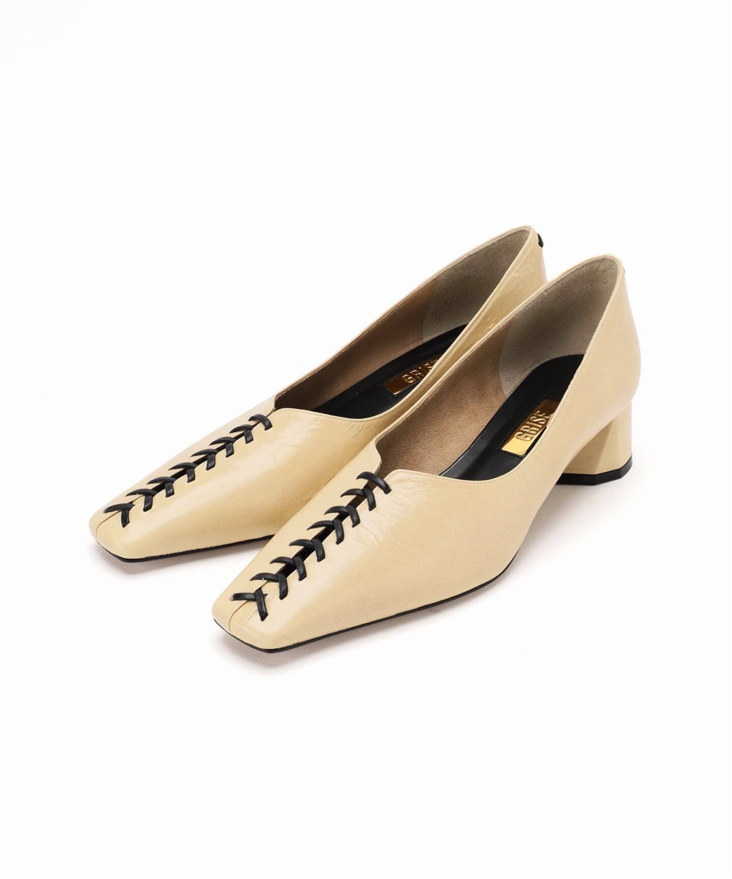 GRISE 26SS GRISE4cmレザーBRAIDEDパンプス ベージュ25 追加》GRISE4cmレザーBRAIDEDパンプス（パンプス）｜GRISE（グリーズ