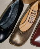 GRISE3cmレザーCURVYバレリーナ