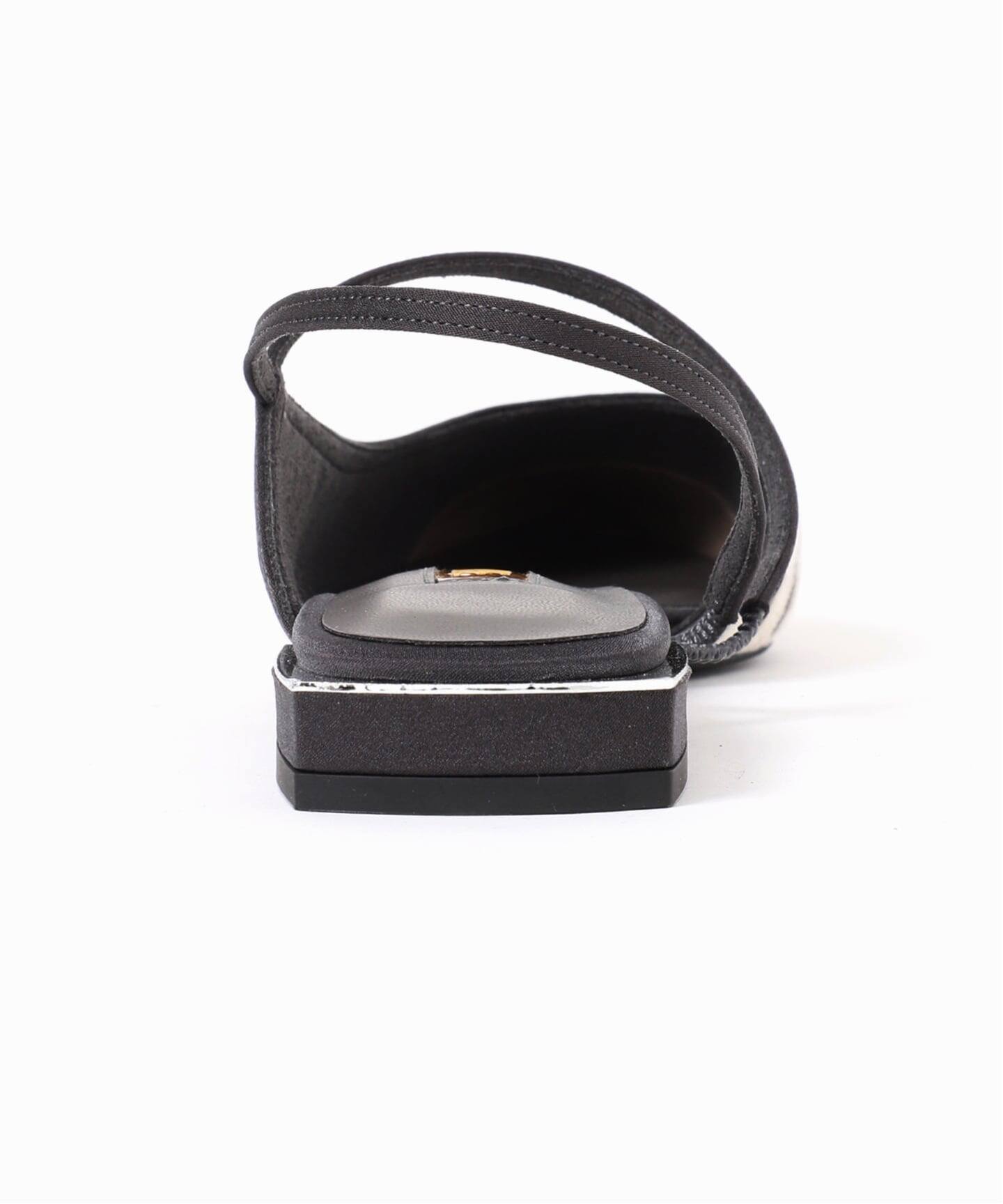 GRISEポインテッドコンビストラップスリングバック（フラットシューズ