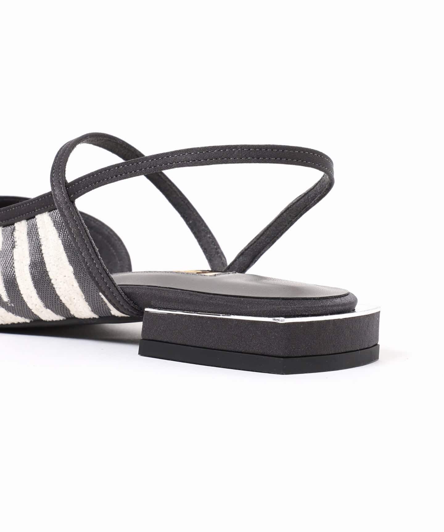 GRISEポインテッドコンビストラップスリングバック（フラットシューズ