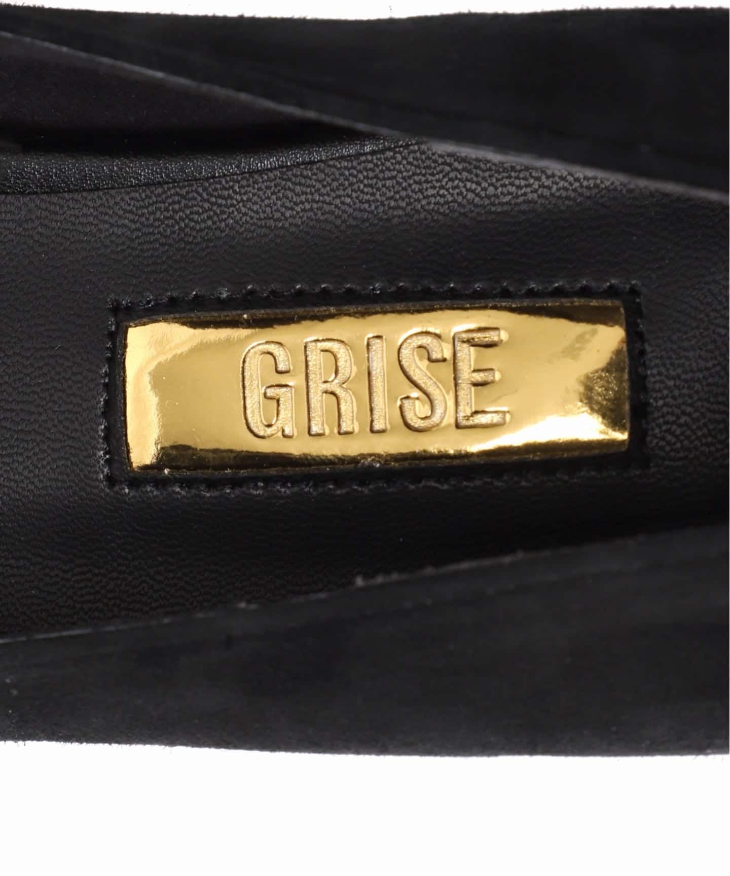 GRISEレザーワイドスクエアスリットフラット（フラットシューズ