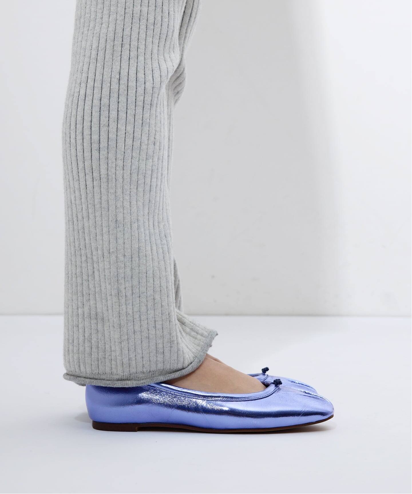 追加》GRISEレザースクエアプリーツフラット（フラットシューズ