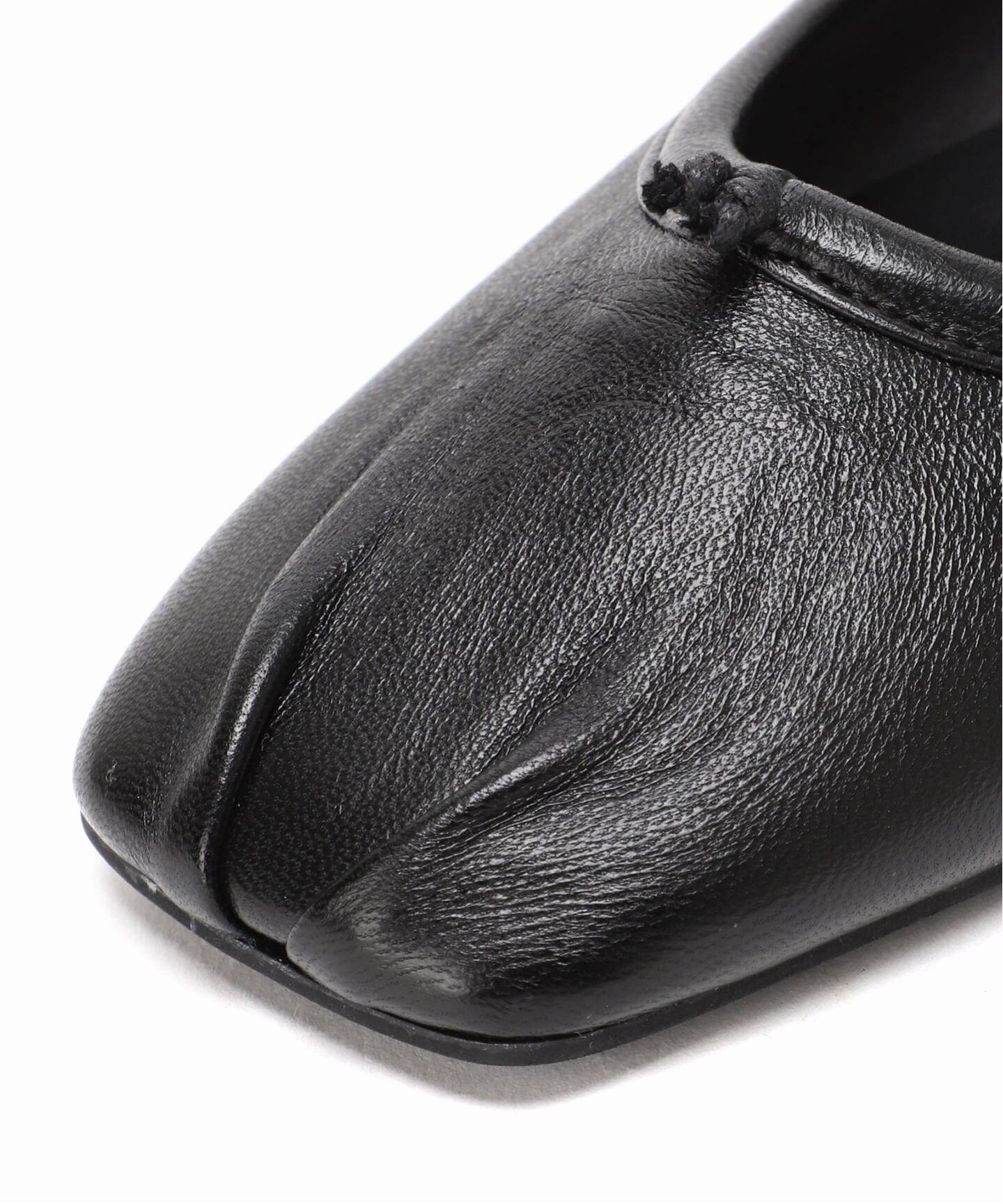 追加》GRISEレザースクエアプリーツフラット（フラットシューズ