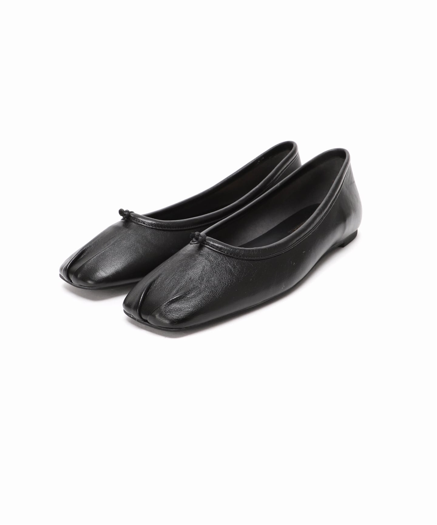 追加》GRISEレザースクエアプリーツフラット（フラットシューズ